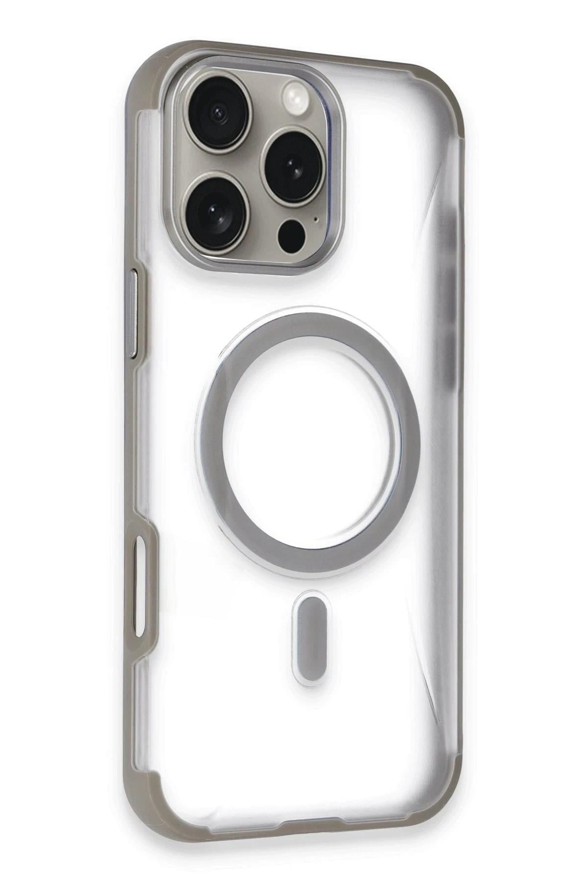 Mey İthalat®  iPhone 14 Pro Max Hilton Magsafe Kapak - Titan Gri