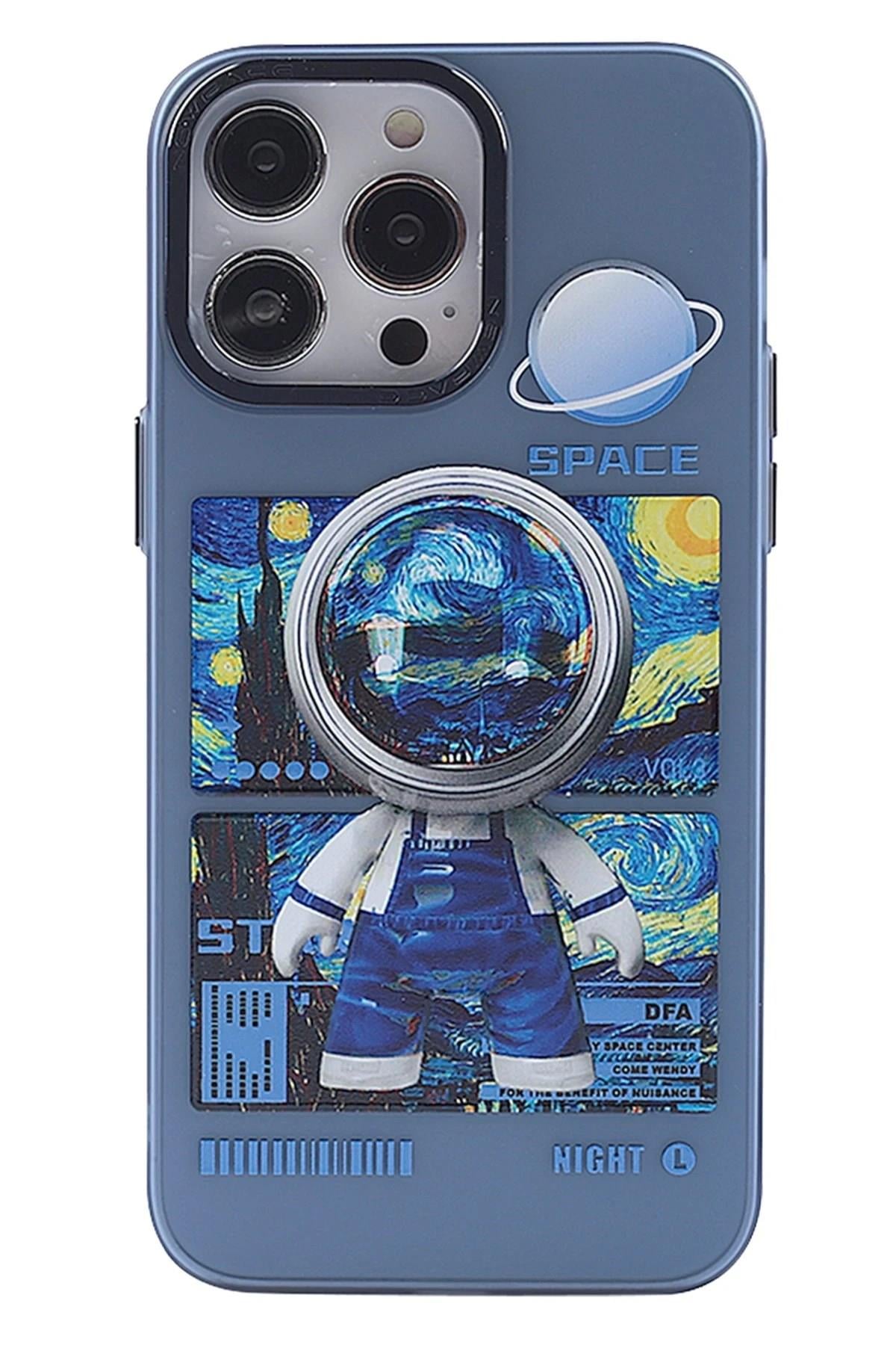 Mey İthalat®  iPhone 14 Pro Max Kılıf  Desenli Kapak -  Mavi - 1