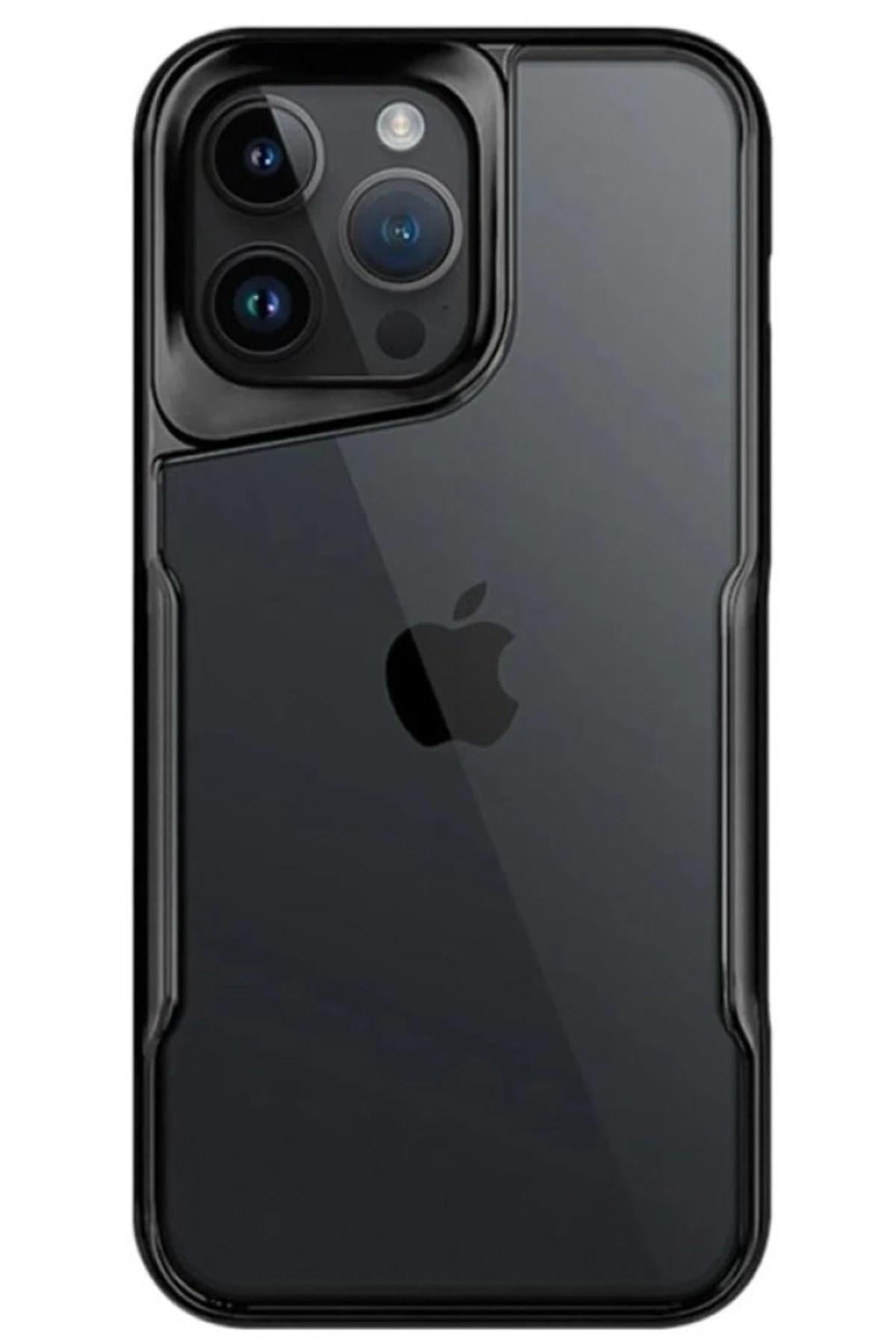 Mey İthalat®  iPhone 14 Pro Max Kılıf Boyi Silikon Kapak - Siyah