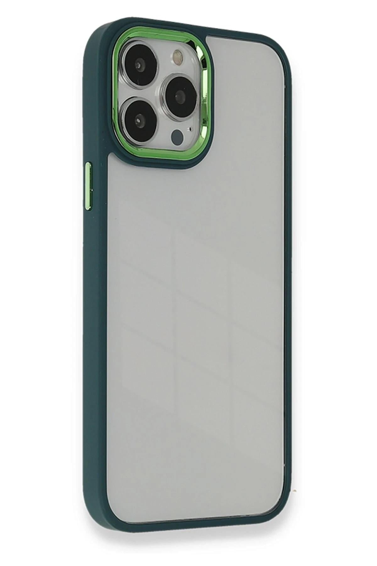 Mey İthalat®  iPhone 14 Pro Max Kılıf Dora Kapak - Haki Yeşil
