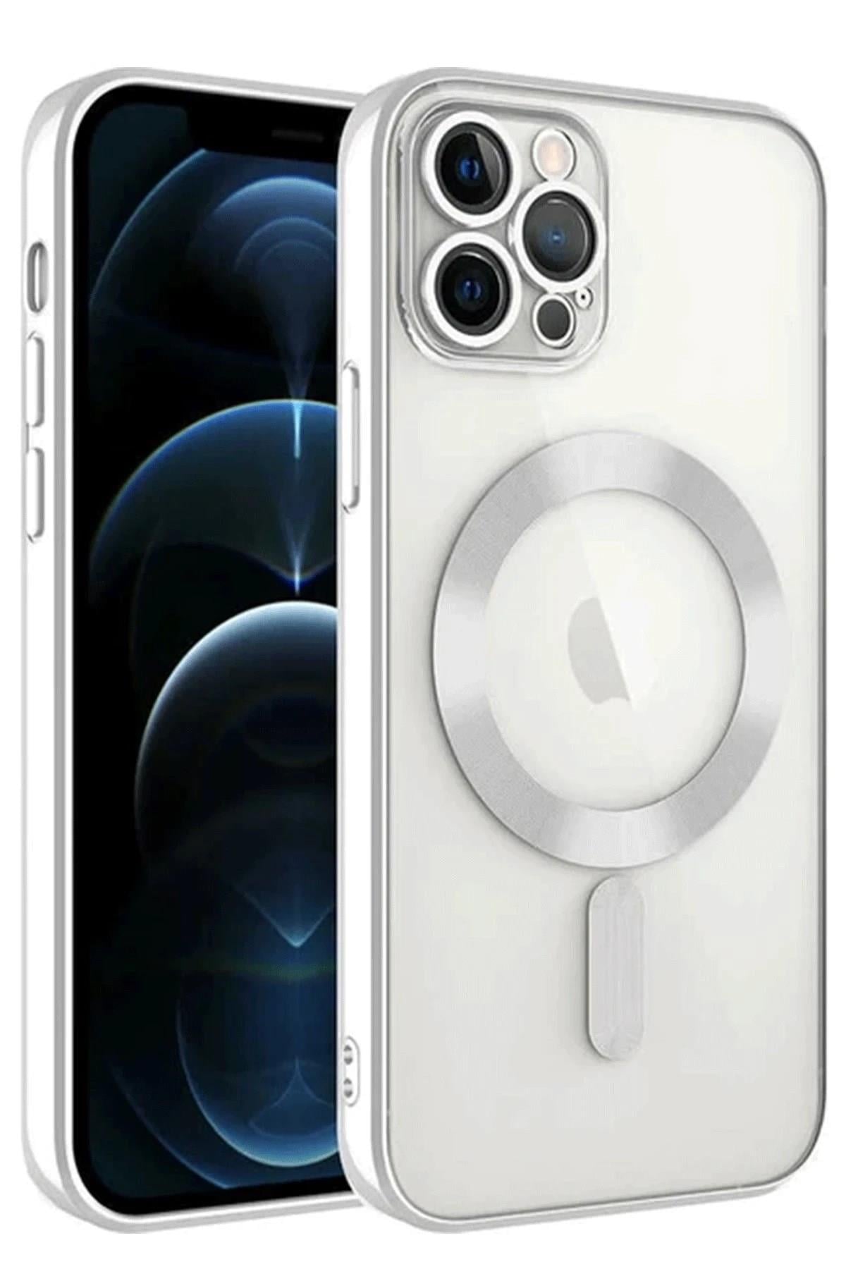 Mey İthalat®  iPhone 14 Pro Max Kılıf Kross Magneticsafe Kapak - Gümüş
