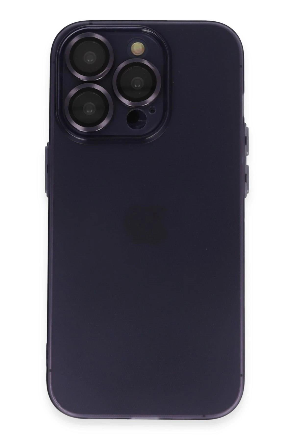 Mey İthalat®  iPhone 14 Pro Max Kılıf Luko Lens Silikon - Siyah