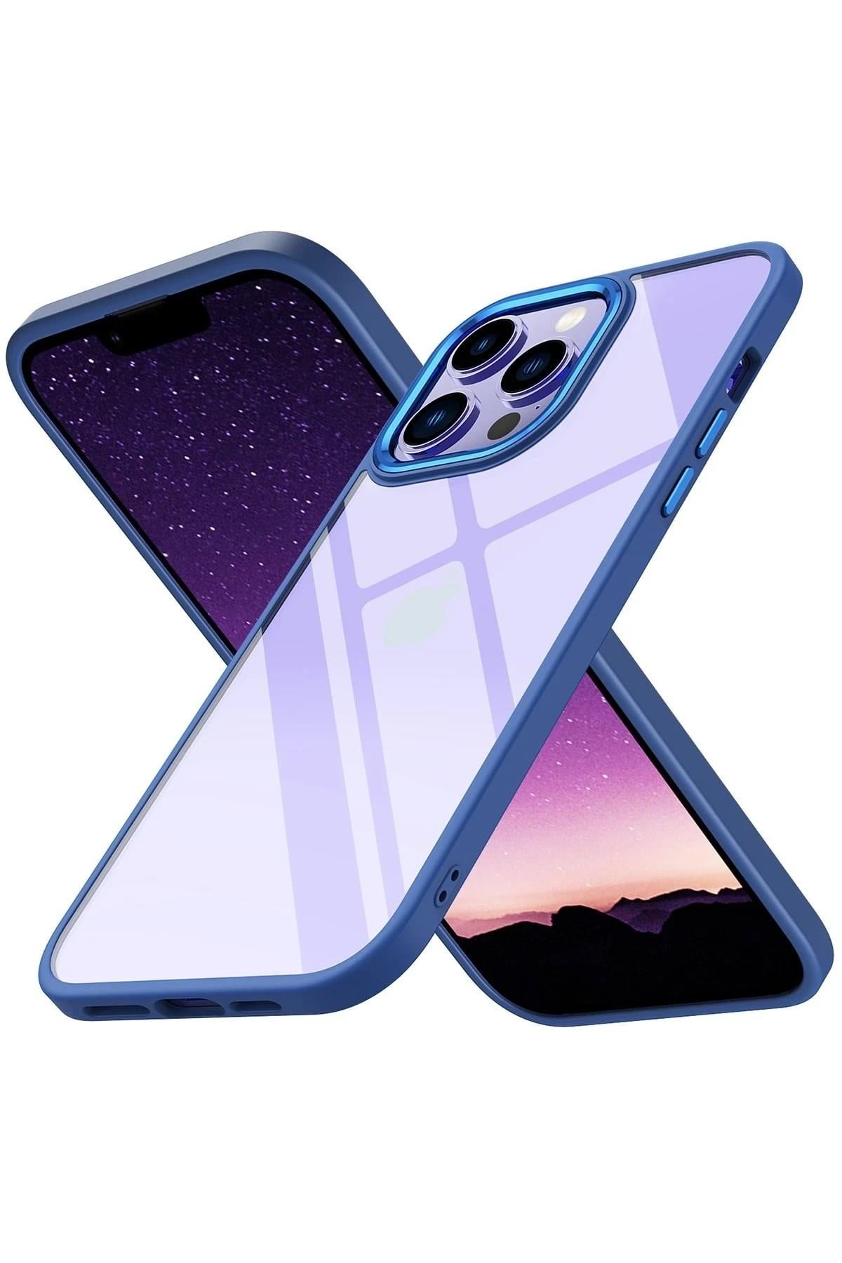 Mey İthalat®  iPhone 14 Pro Max Kılıf Power Silikon - Mavi