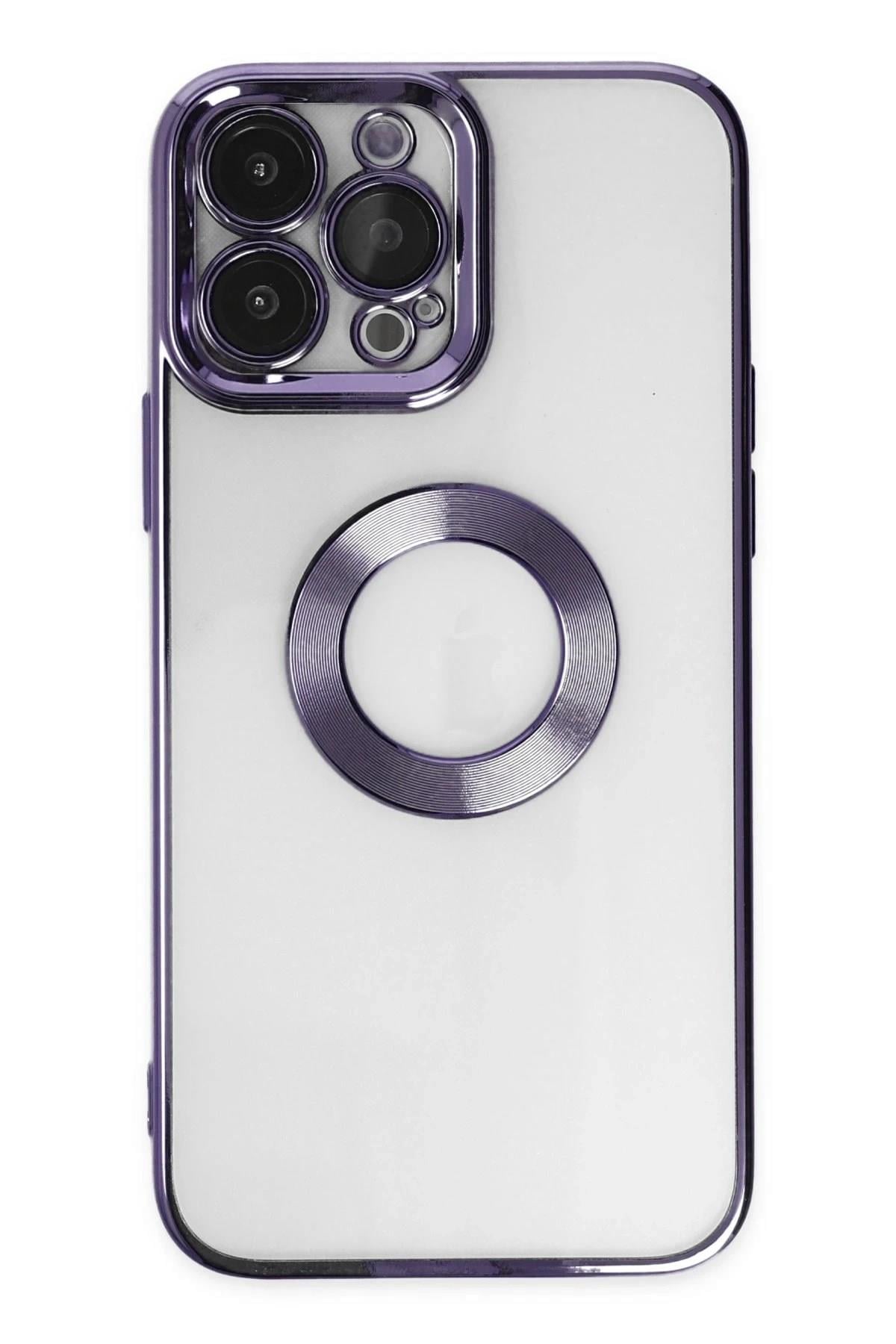 Mey İthalat®  iPhone 14 Pro Max Kılıf Slot Silikon - Mor