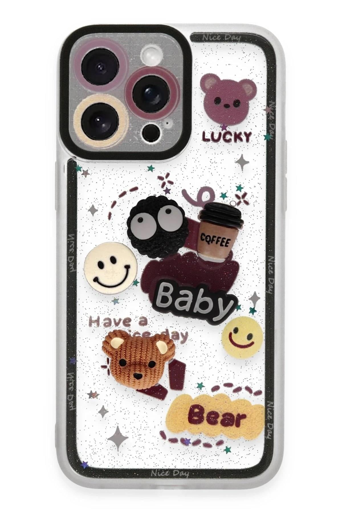 Mey İthalat®  iPhone 14 Pro Max Kılıf Sweet Desenli Silikon Kapak - Sarı