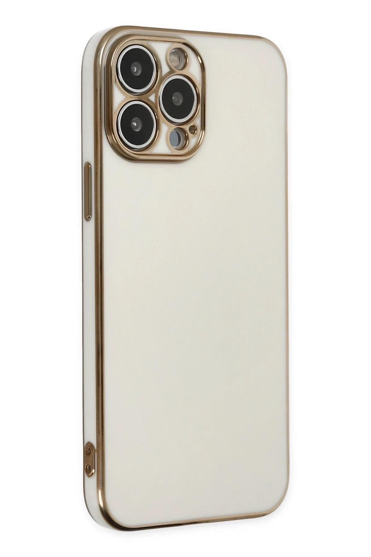 Mey İthalat®  iPhone 14 Pro Max Kılıf Volet Silikon - Beyaz