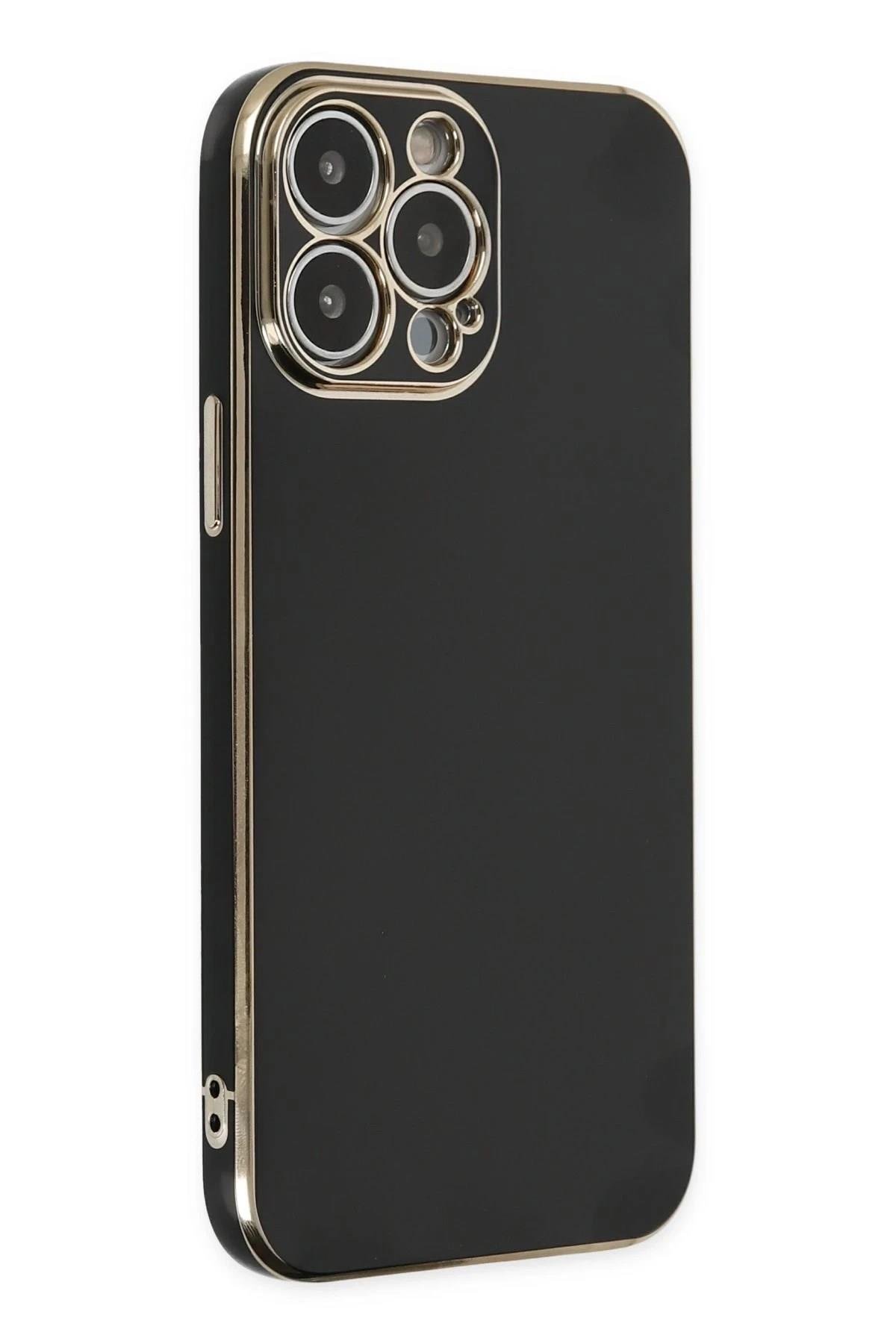 Mey İthalat®  iPhone 14 Pro Max Kılıf Volet Silikon - Siyah