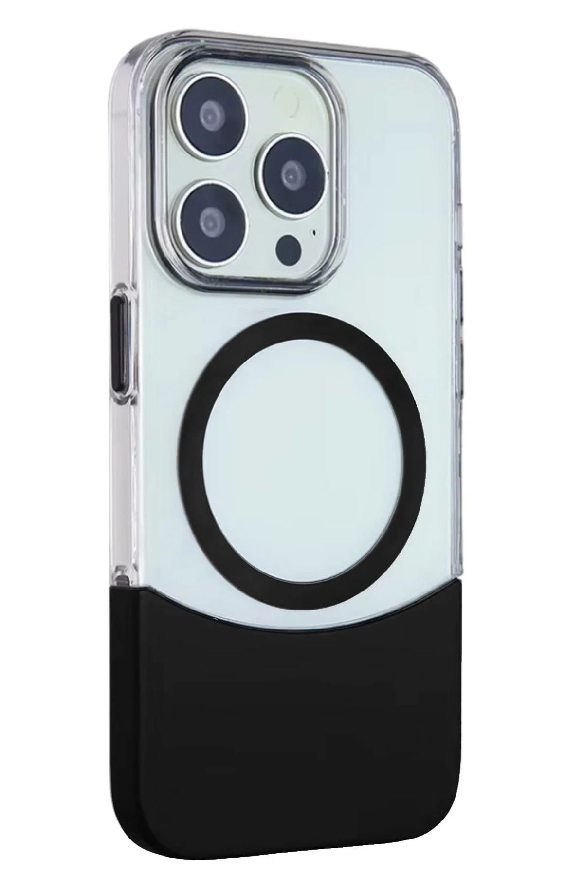 Mey İthalat®  iPhone 14 Pro Max PC Suit Magsafe Kapak - Siyah