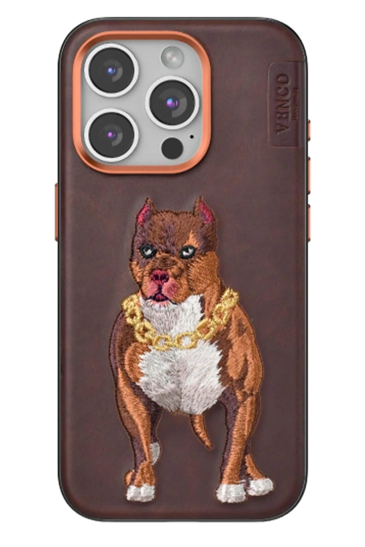 Mey İthalat®  iPhone 14 Pro Max Perma Desenli Kapak - Kahverengi