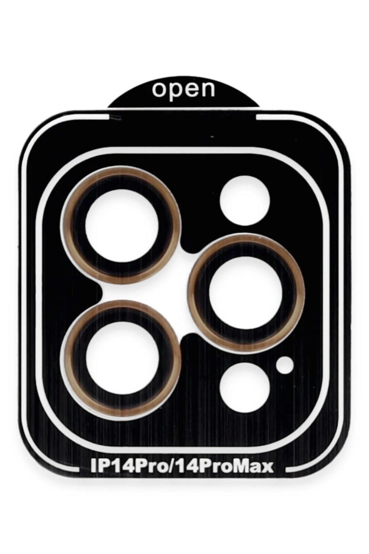 Mey İthalat®  iPhone 14 Pro Max PVD Metal Kamera Lens - Turuncu