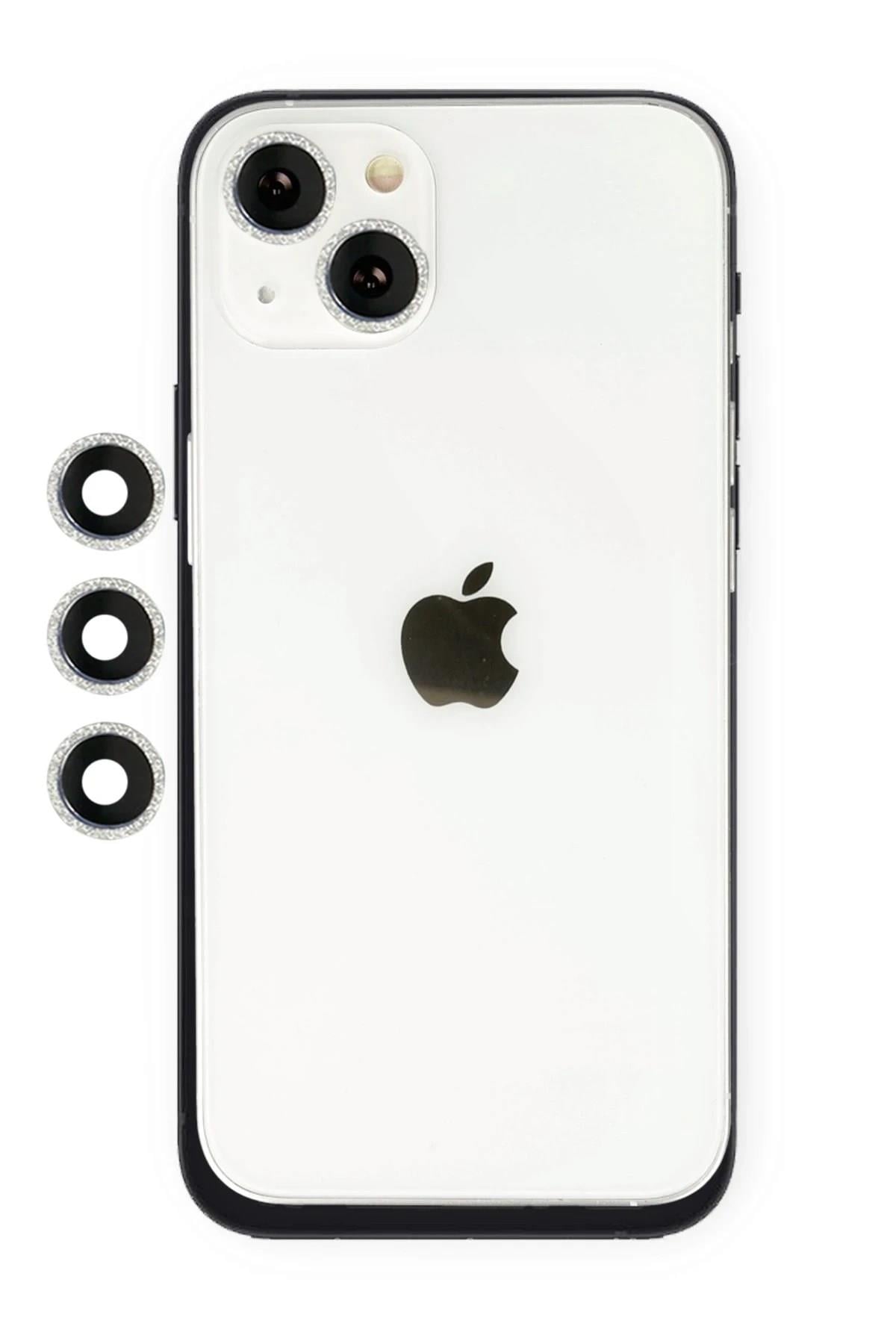Mey İthalat®  iPhone 14 Shine Kamera Lens - Gümüş