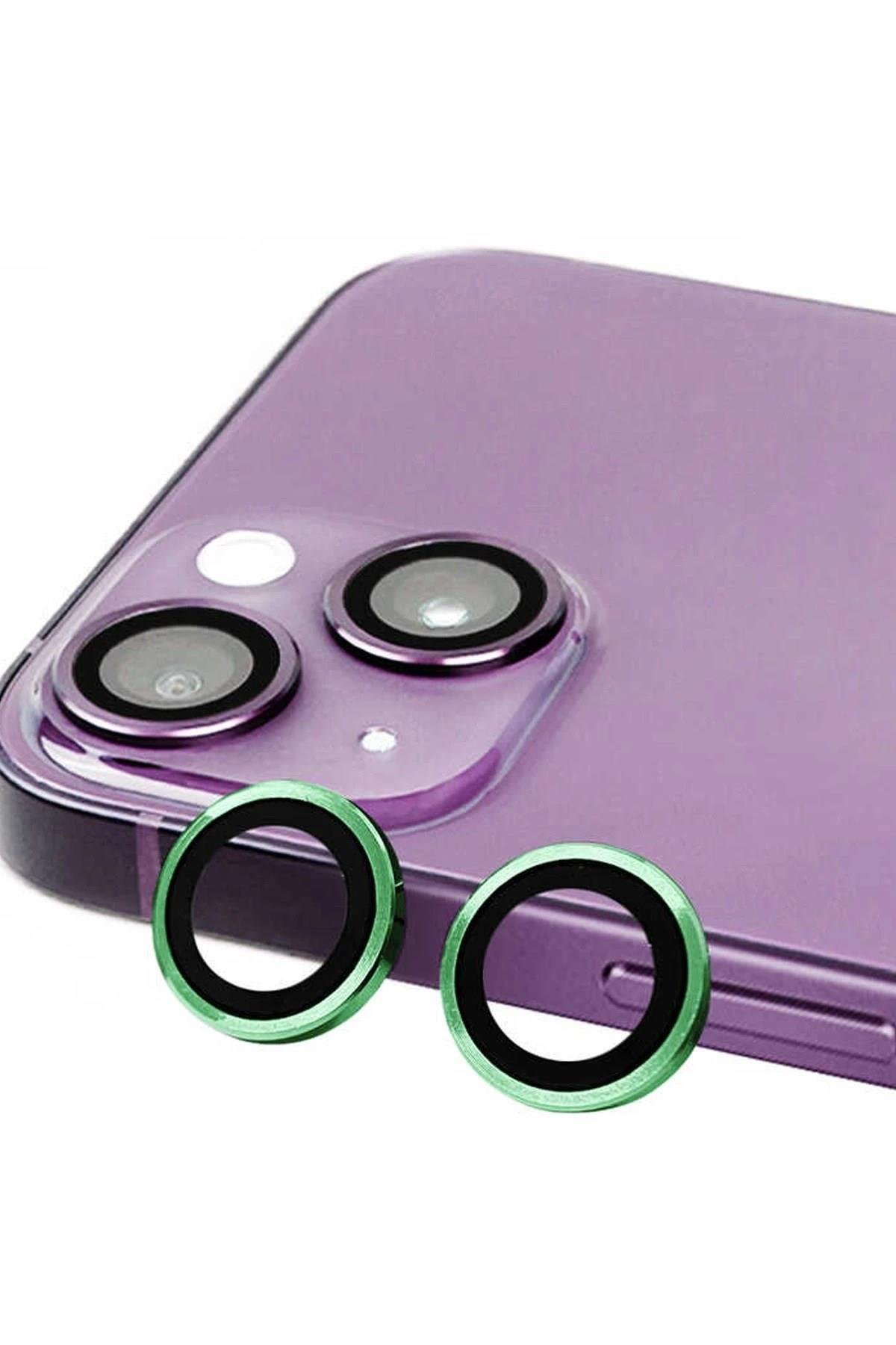 Mey İthalat®  iPhone 15 Plus Raze Metal Kamera Lens - Yeşil
