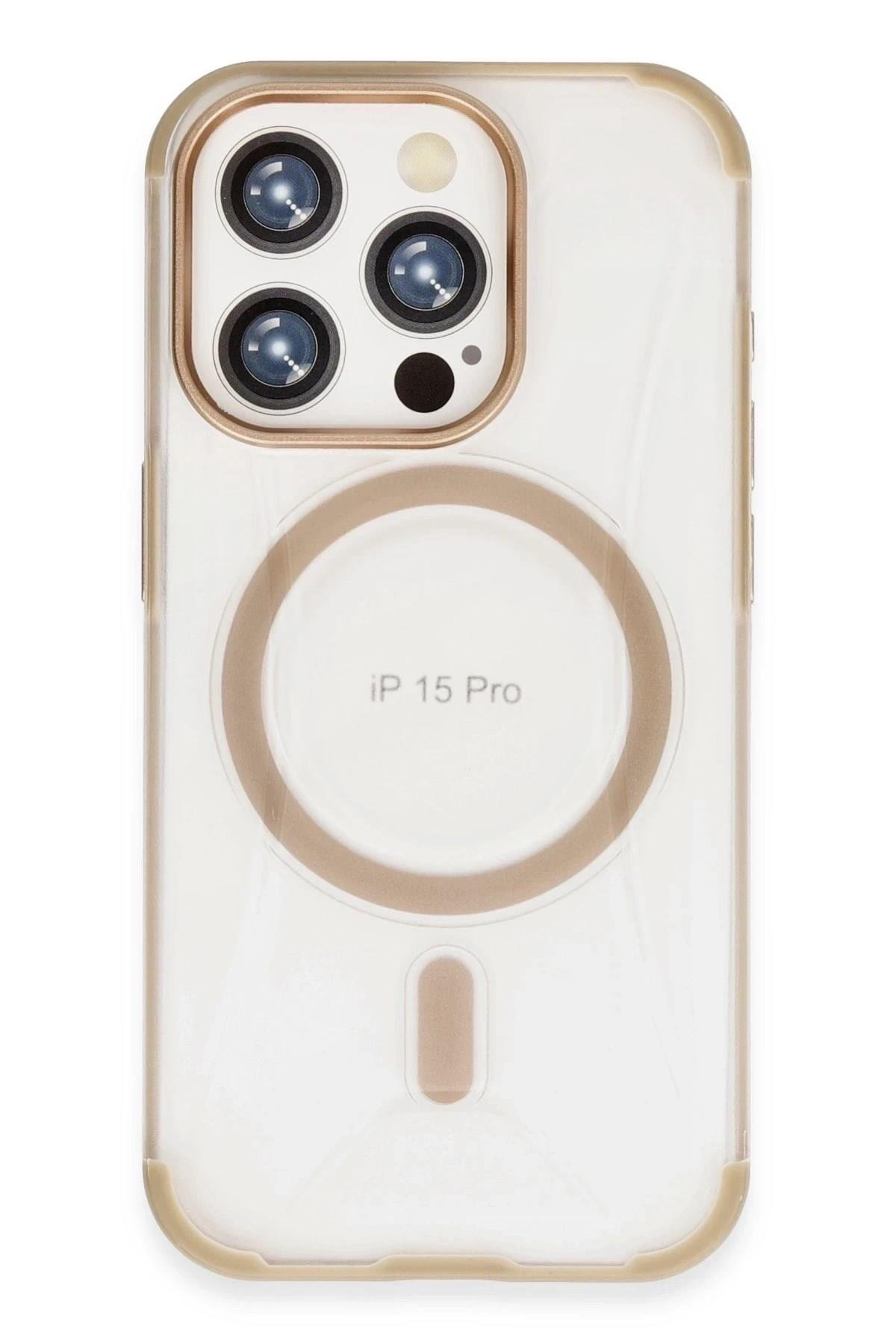 Mey İthalat®  iPhone 15 Pro Hilton Magsafe Kapak - Gold