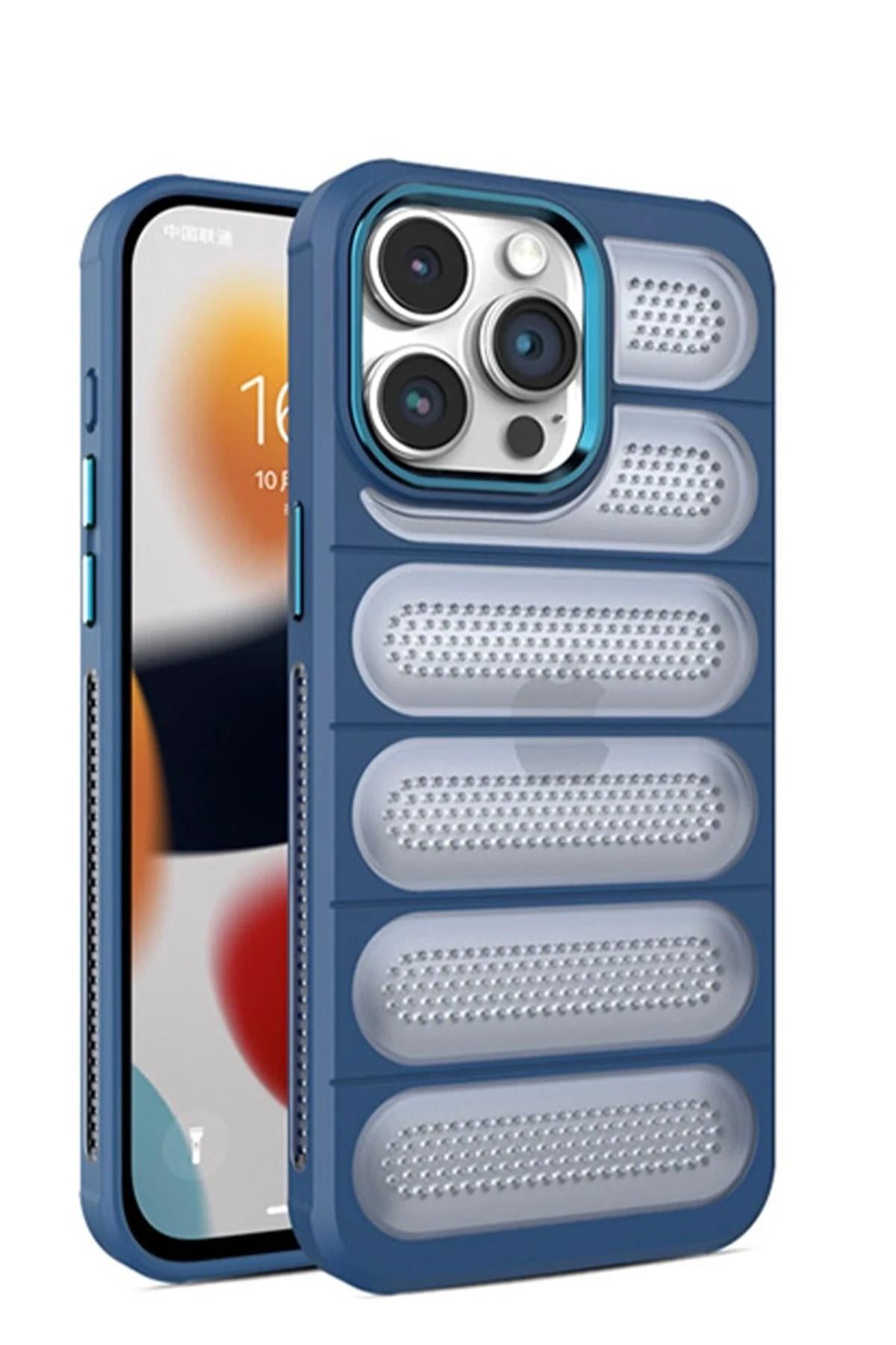 Mey İthalat®  iPhone 15 Pro Kılıf Airmax Silikon Kapak - Lacivert