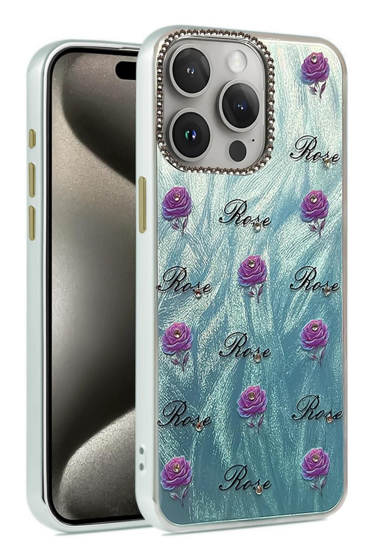 Mey İthalat®  iPhone 15 Pro Kılıf Blade Aynalı Desenli Kapak - Desen 9