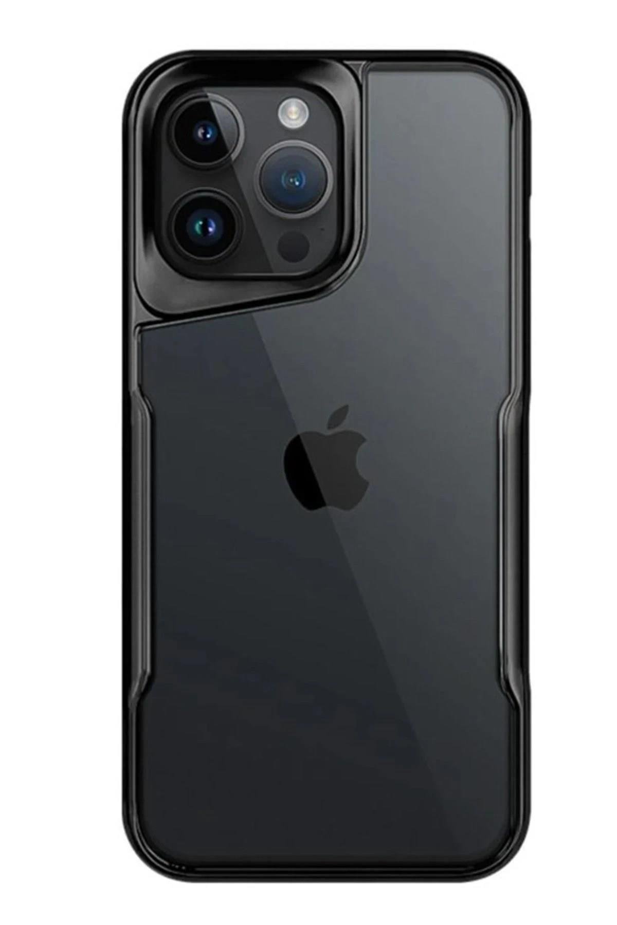 Mey İthalat®  iPhone 15 Pro Kılıf Boyi Silikon Kapak - Siyah