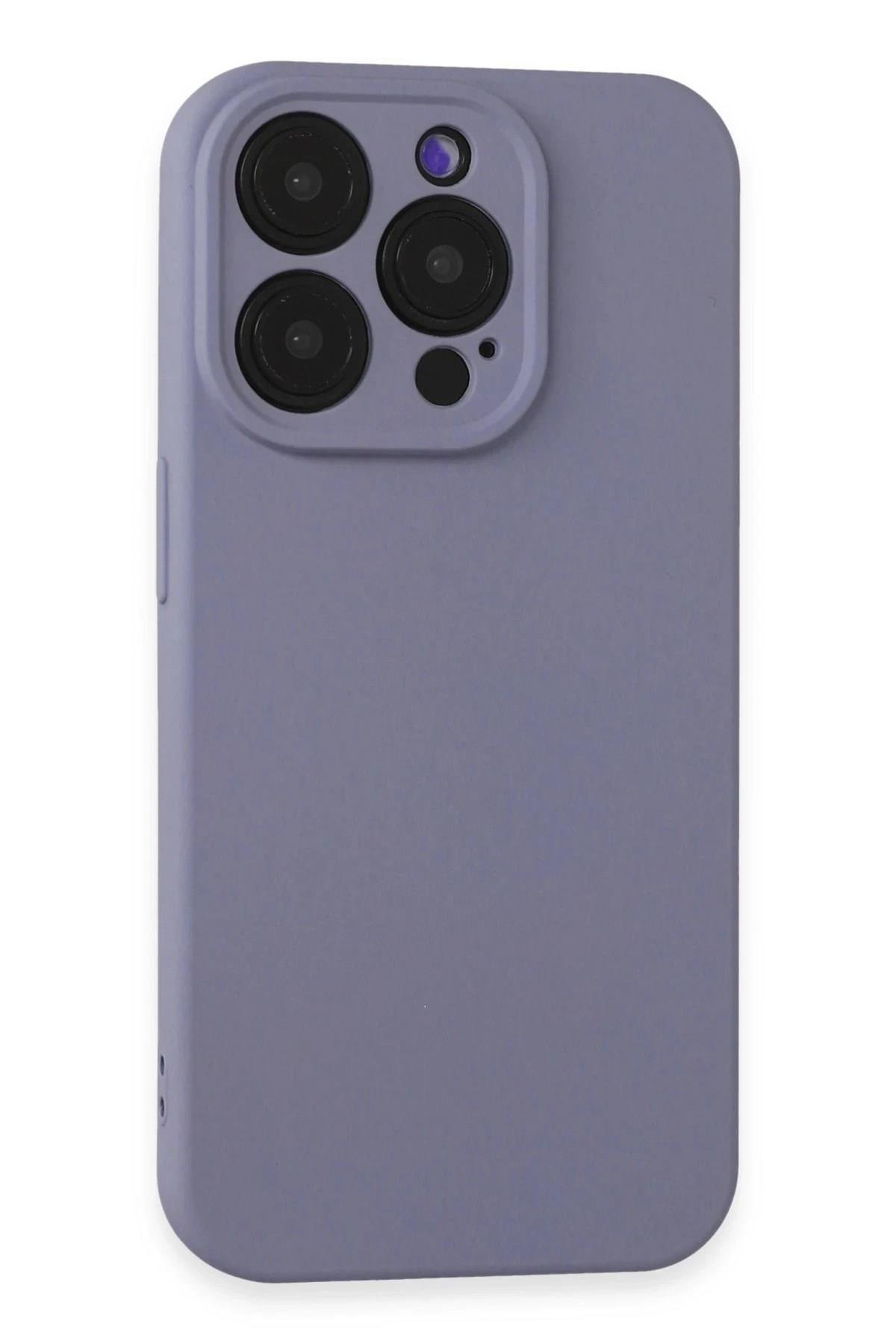 Mey İthalat®  iPhone 15 Pro Kılıf Nano içi Kadife Silikon - Lila