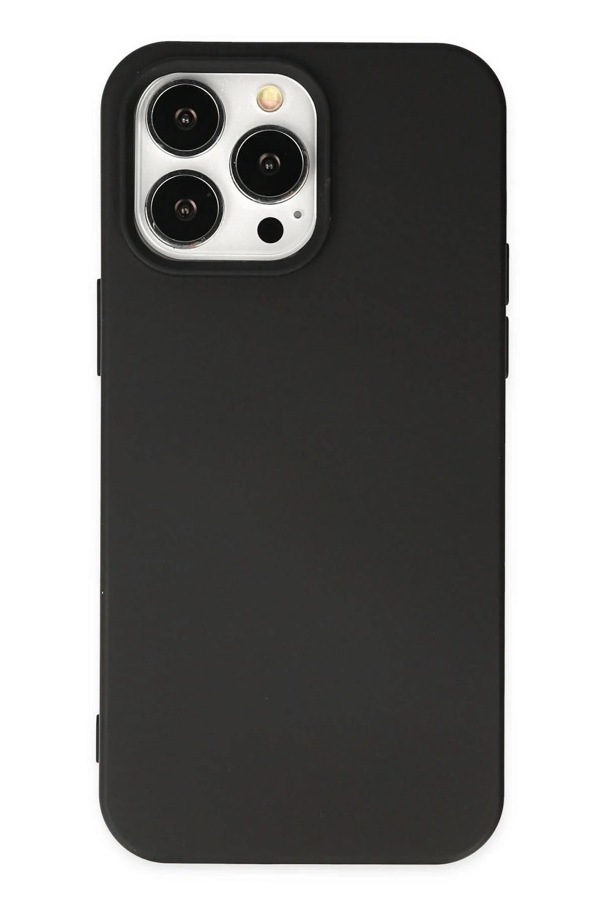 Mey İthalat®  iPhone 15 Pro Kılıf Nano içi Kadife Silikon - Siyah