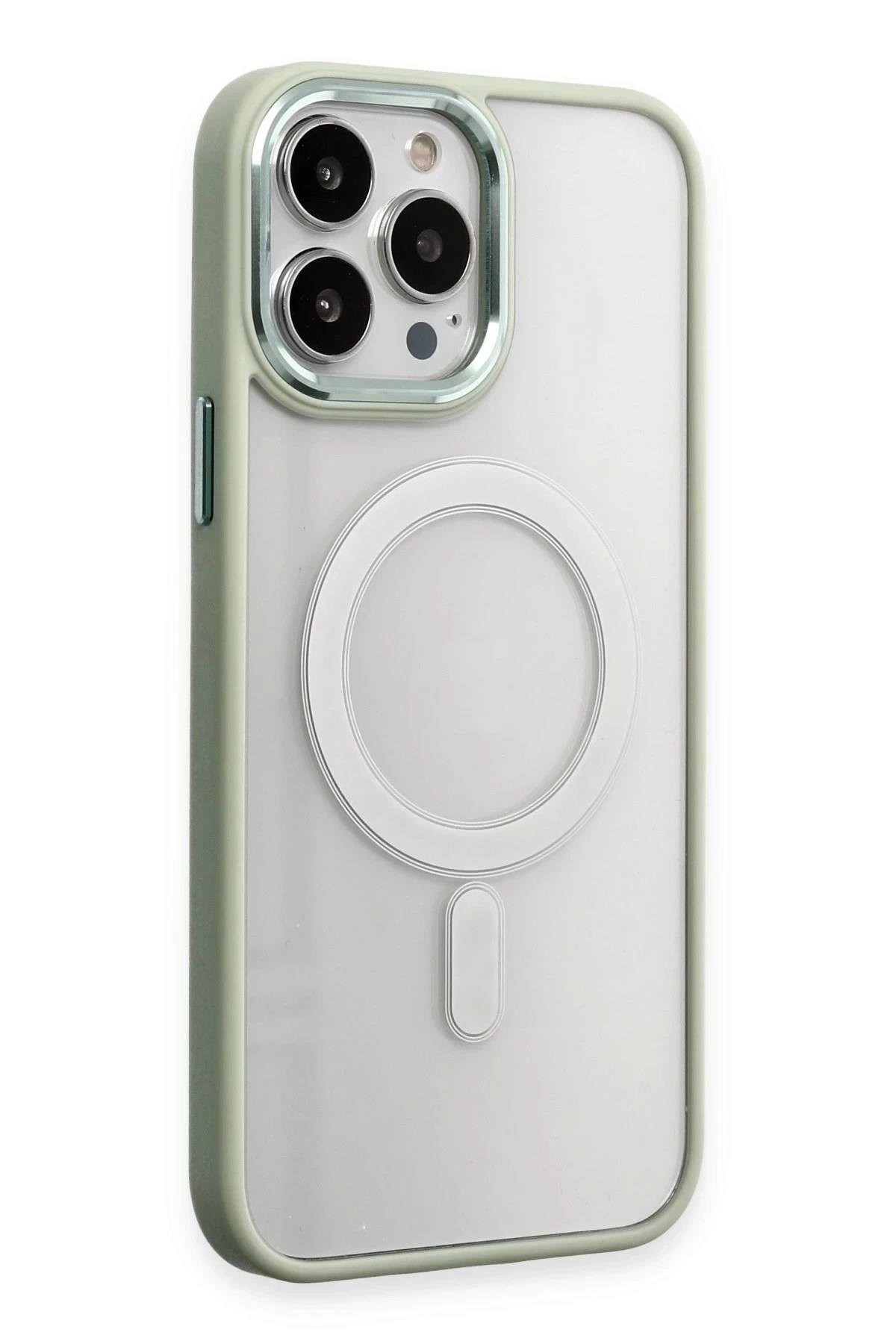 Mey İthalat®  iPhone 15 Pro Kılıf Room Magneticsafe Silikon - Su Yeşili