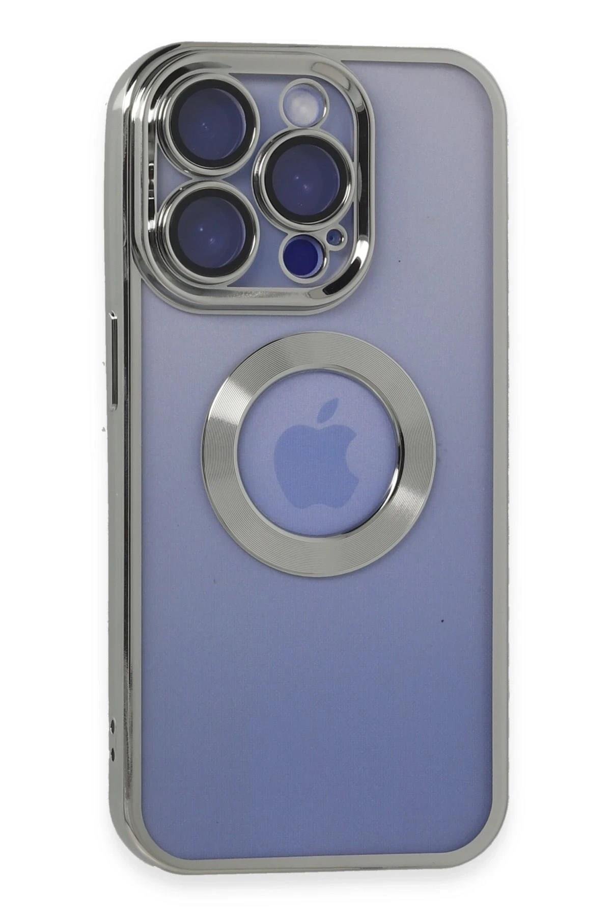 Mey İthalat®  iPhone 15 Pro Kılıf Slot Silikon - Gümüş
