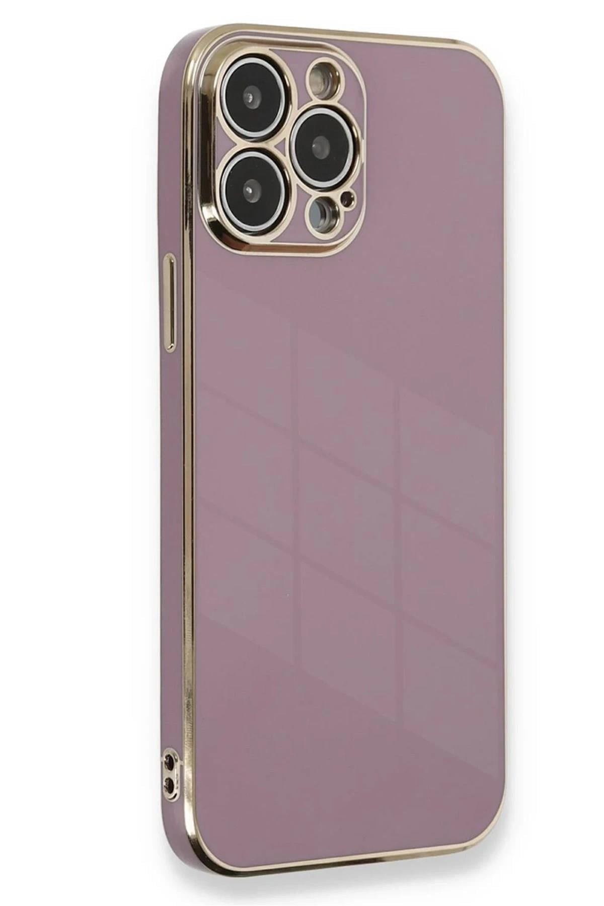 Mey İthalat®  iPhone 15 Pro Kılıf Volet Silikon - Mor
