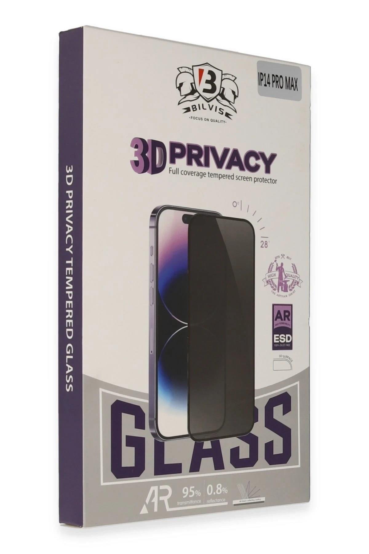 Mey İthalat®  iPhone 15 Pro Max Bilvis 3D Hayalet Cam Ekran Koruyucu
