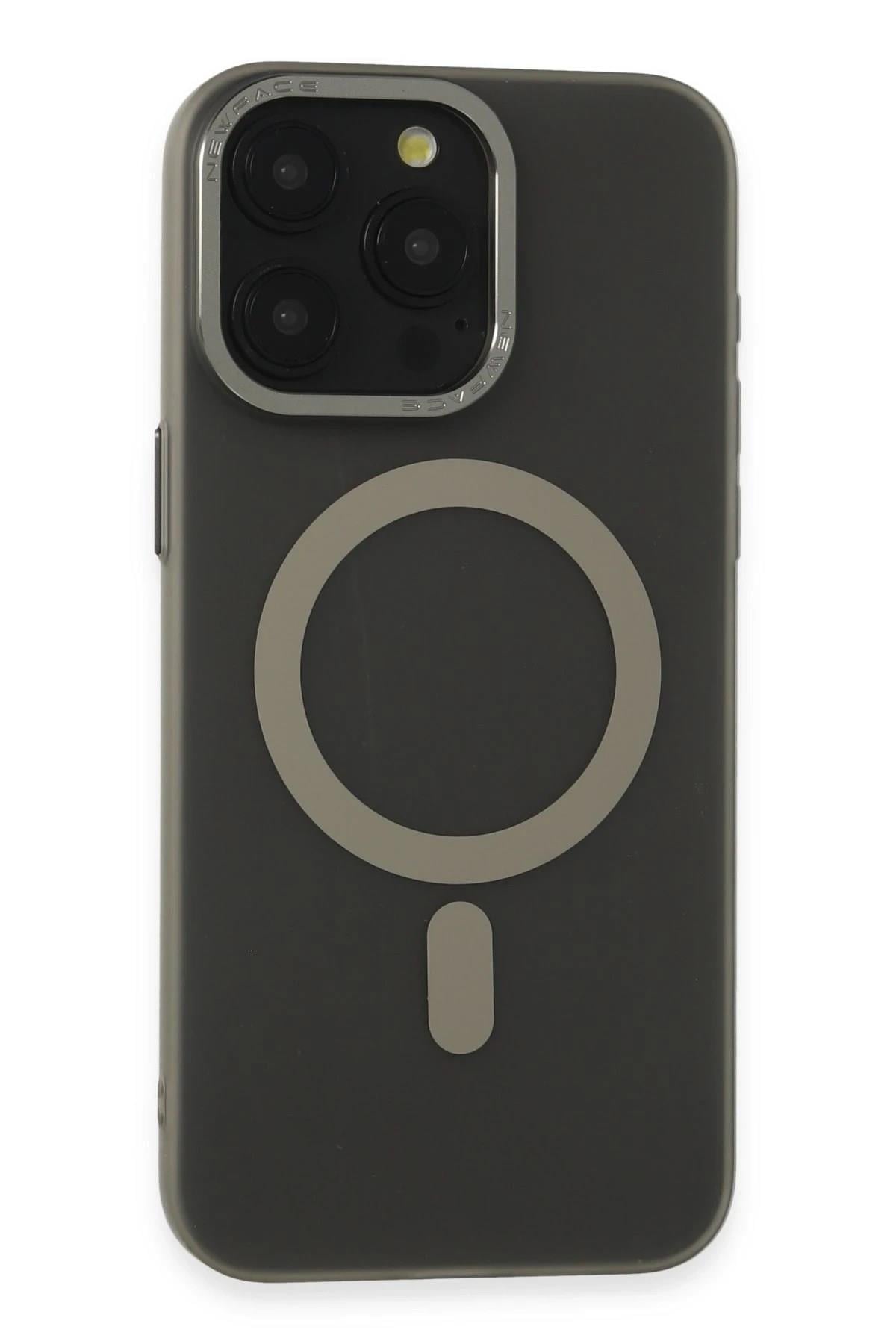Mey İthalat®  iPhone 15 Pro Max Kılıf Lodos Magneticsafe Mat Kapak - Titan Gri