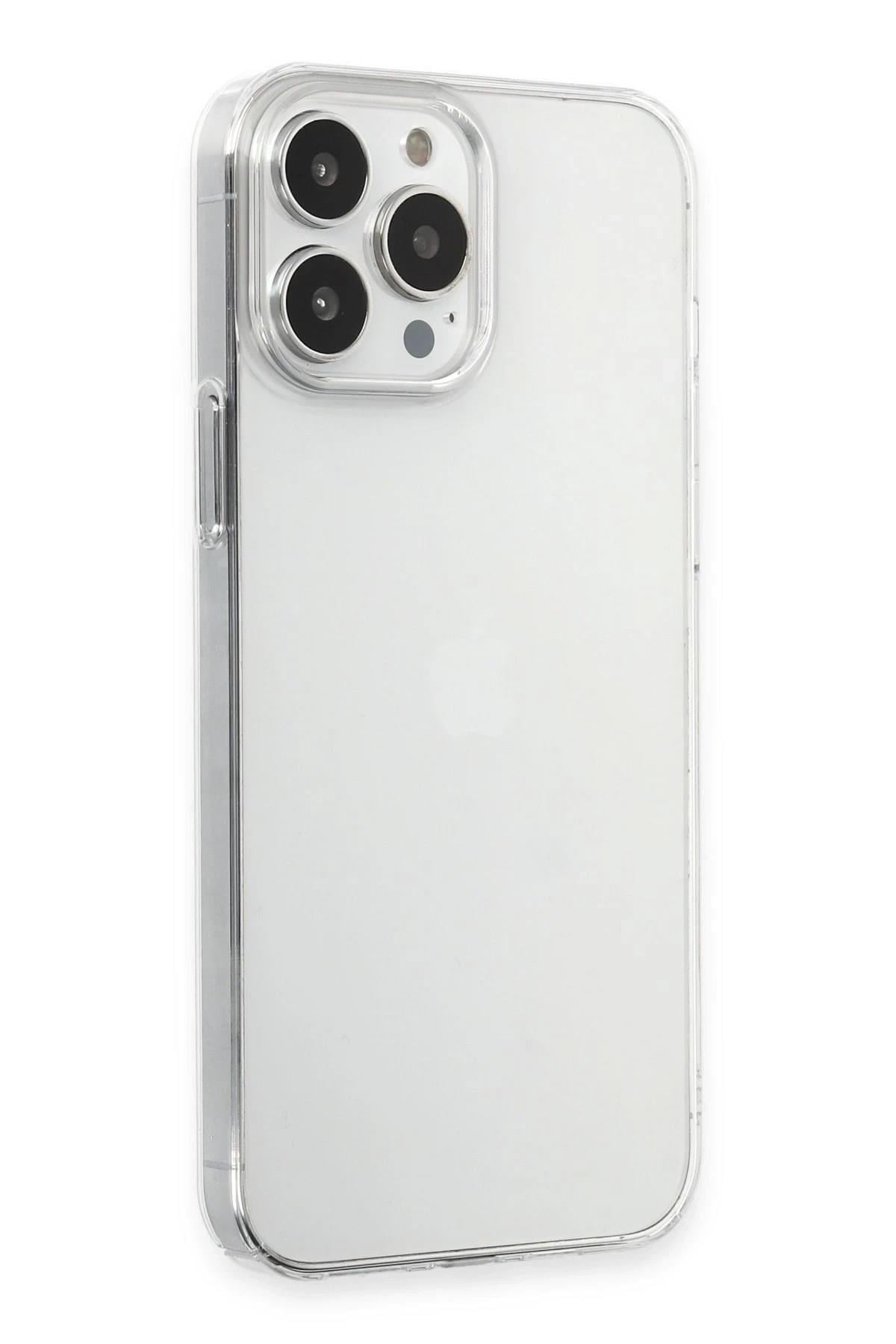 Mey İthalat®  iPhone 15 Pro Max Kılıf Pc Sert Şeffaf Kapak - Şeffaf