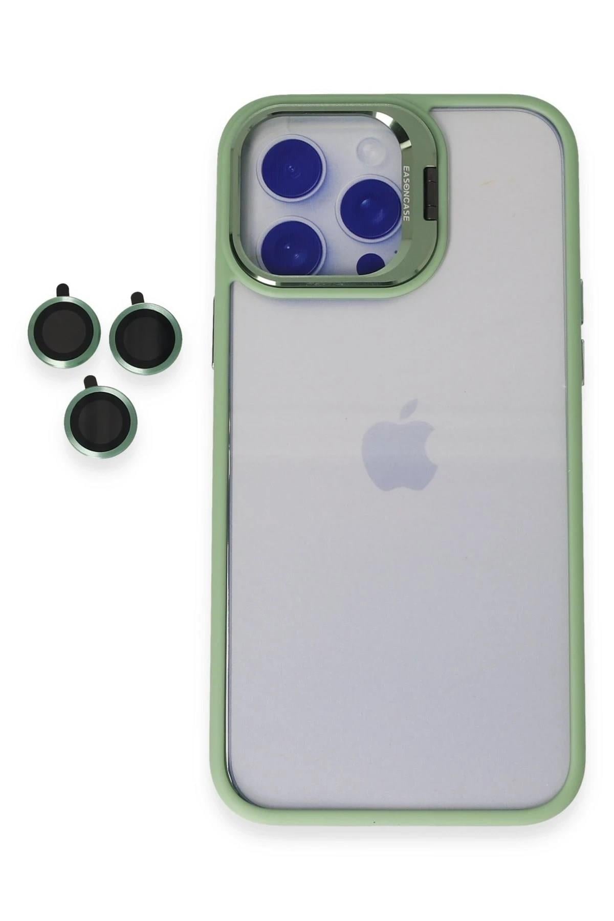 Mey İthalat®  iPhone 15 Pro Max Kılıf Roblox Lens Standlı Kapak - Yeşil
