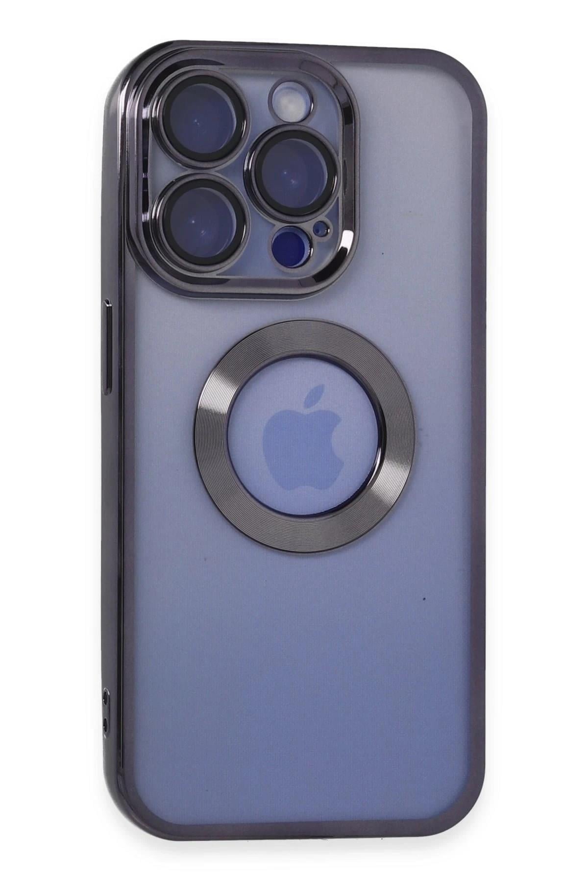 Mey İthalat®  iPhone 15 Pro Max Kılıf Slot Silikon - Mor