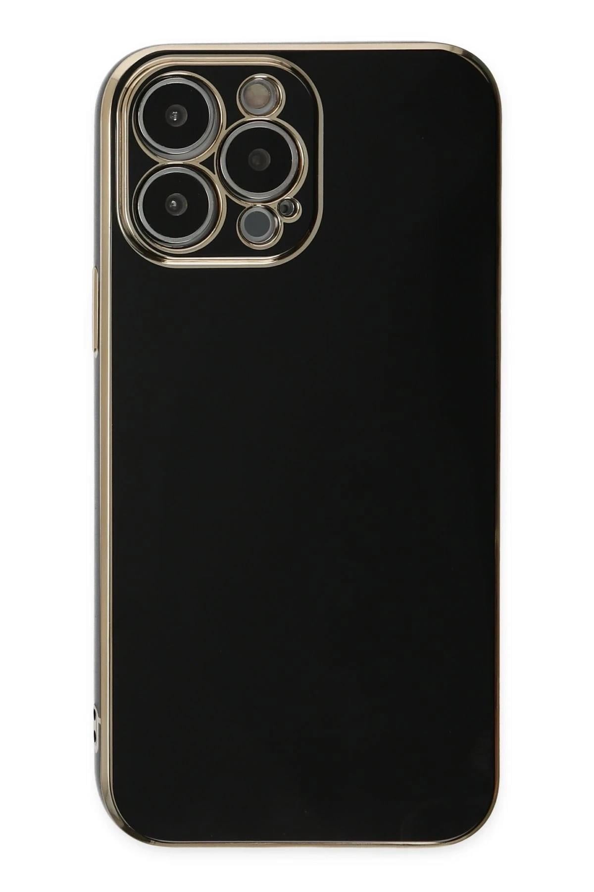 Mey İthalat®  iPhone 15 Pro Max Kılıf Volet Silikon - Siyah