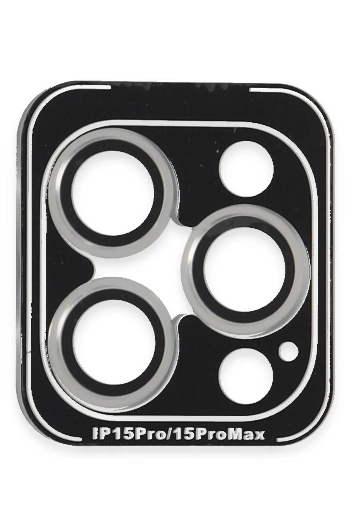 Mey İthalat®  iPhone 15 Pro Max PVD Metal Kamera Lens - Gümüş