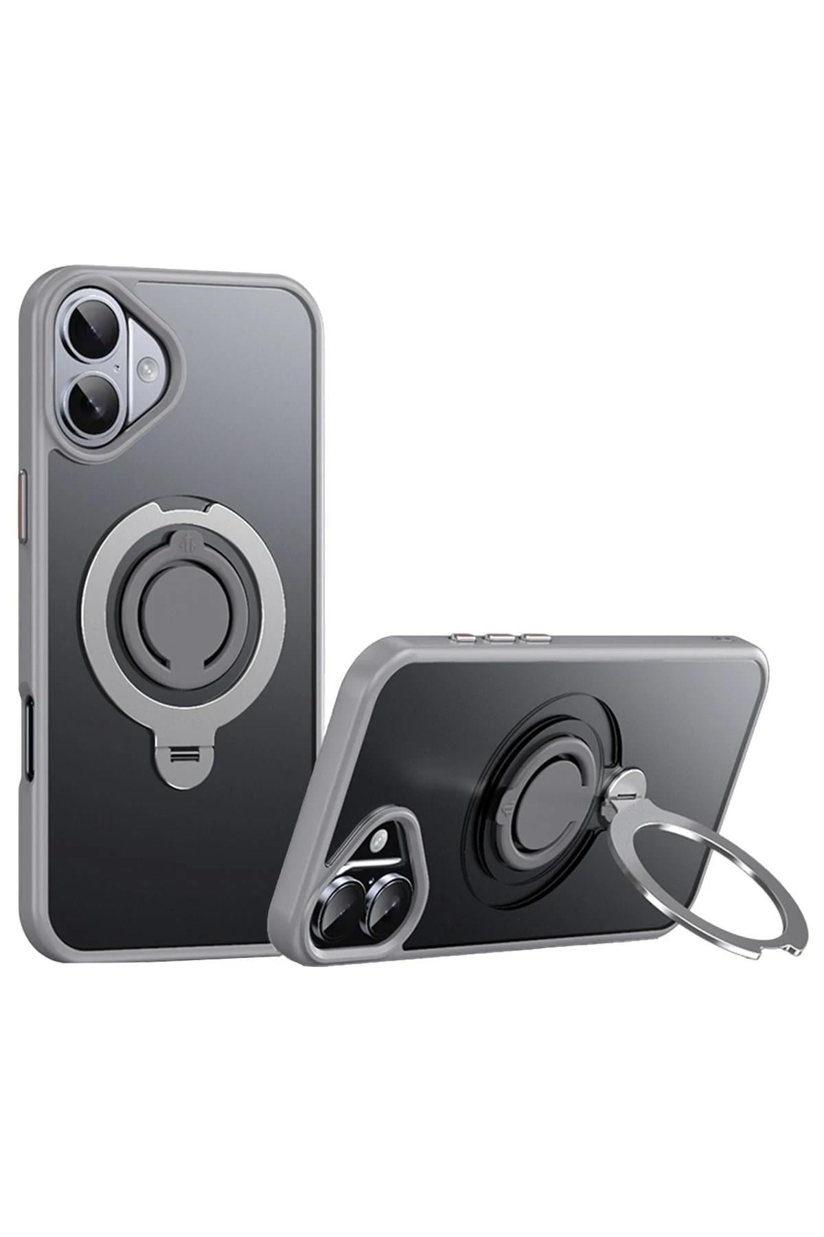 Mey İthalat®  iPhone 16 Avatar 360 Dönen Magsafe Kapak - Titan Gri