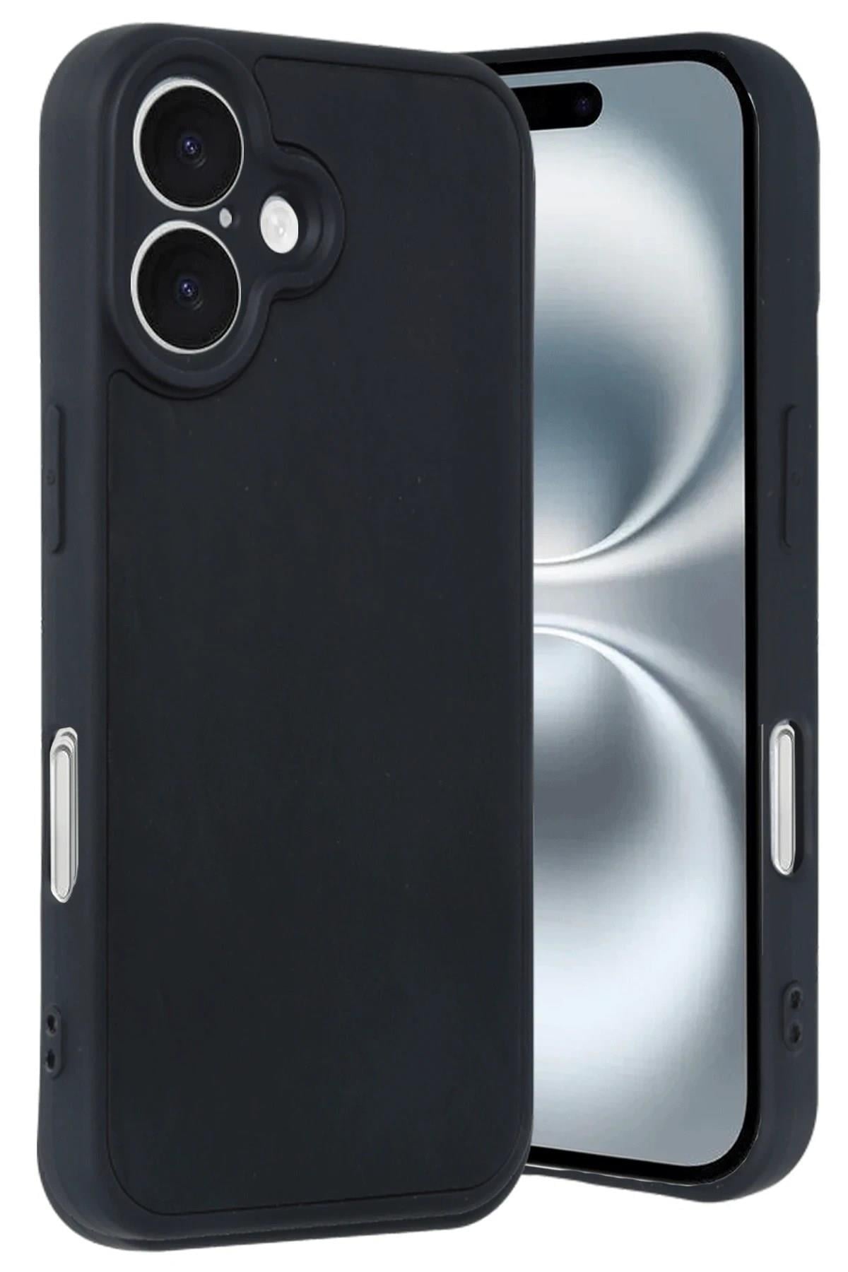 Mey İthalat®  iPhone 16 Kılıf Aras Deri Kapak - Siyah