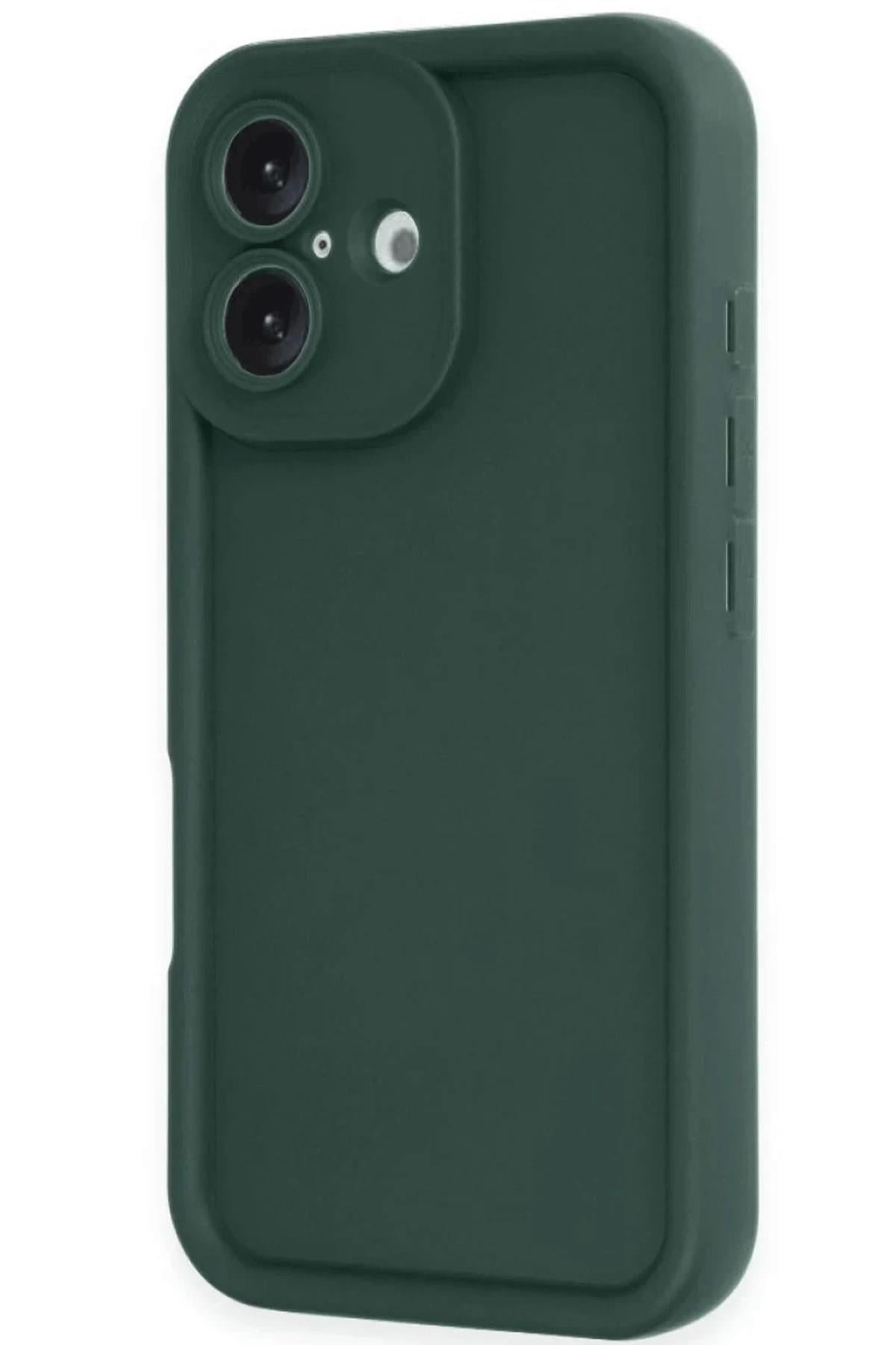 Mey İthalat®  iPhone 16 Kılıf Viera Silikon - Koyu Yeşil
