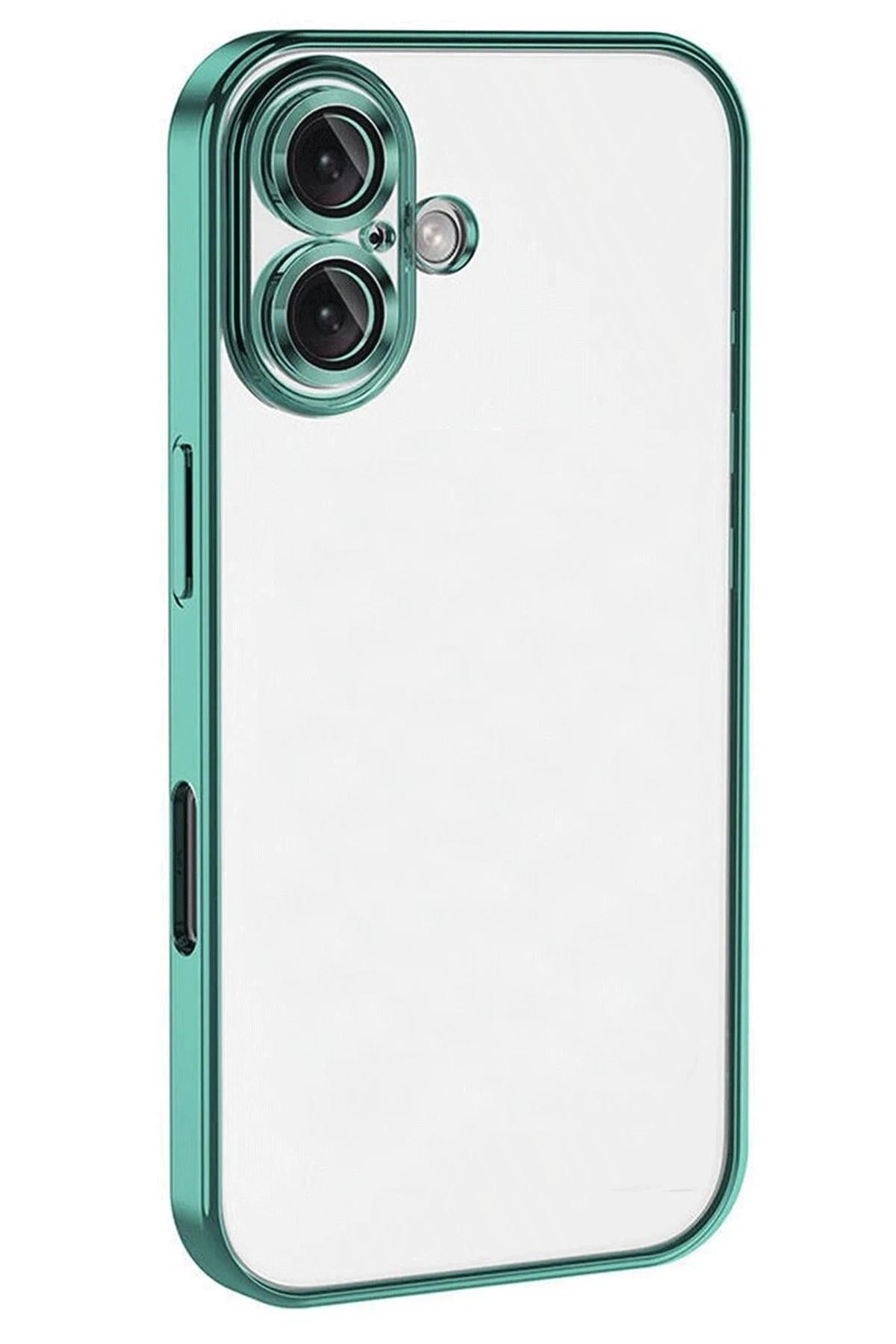 Mey İthalat®  iPhone 16 Plus Kılıf  Lensli Silikon - Turkuaz