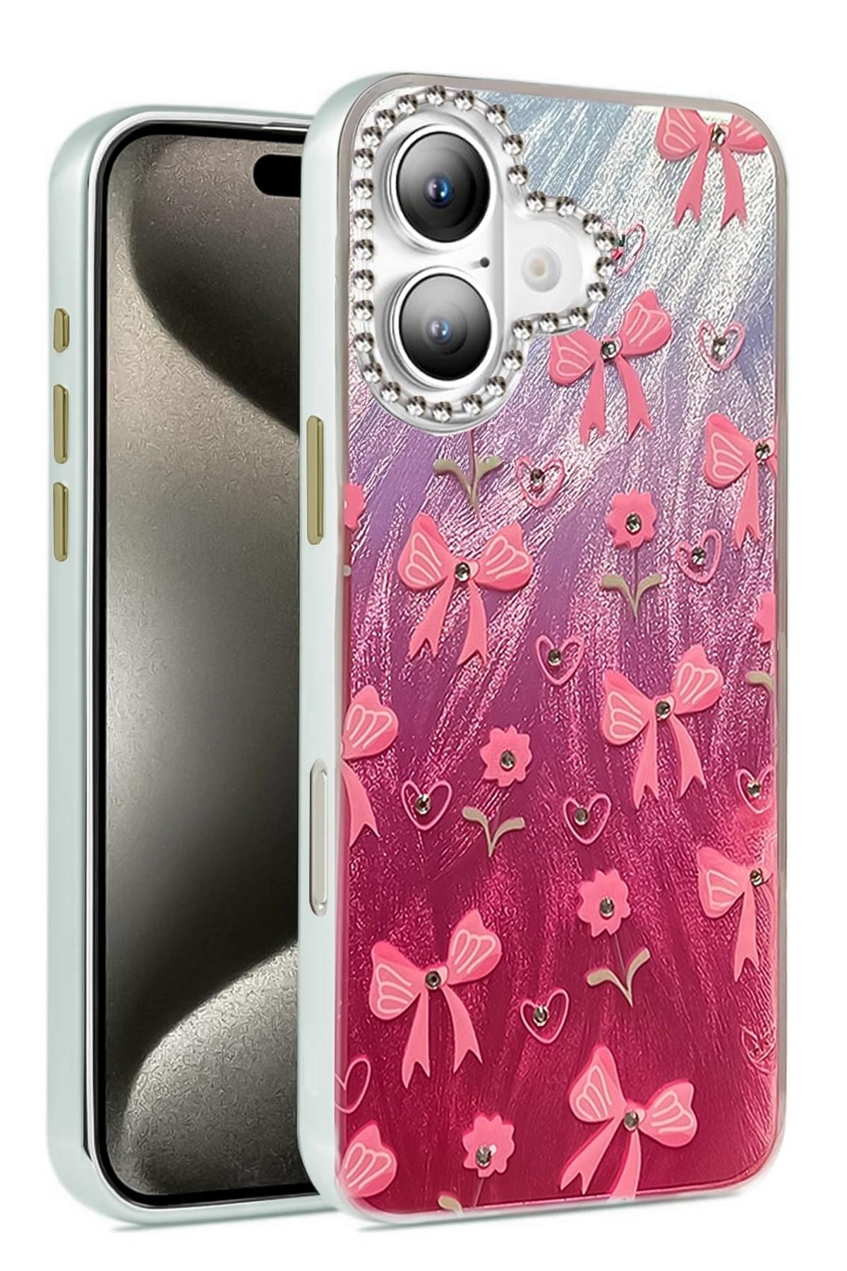 Mey İthalat®  iPhone 16 Plus Kılıf Blade Aynalı Desenli Kapak - Desen 3