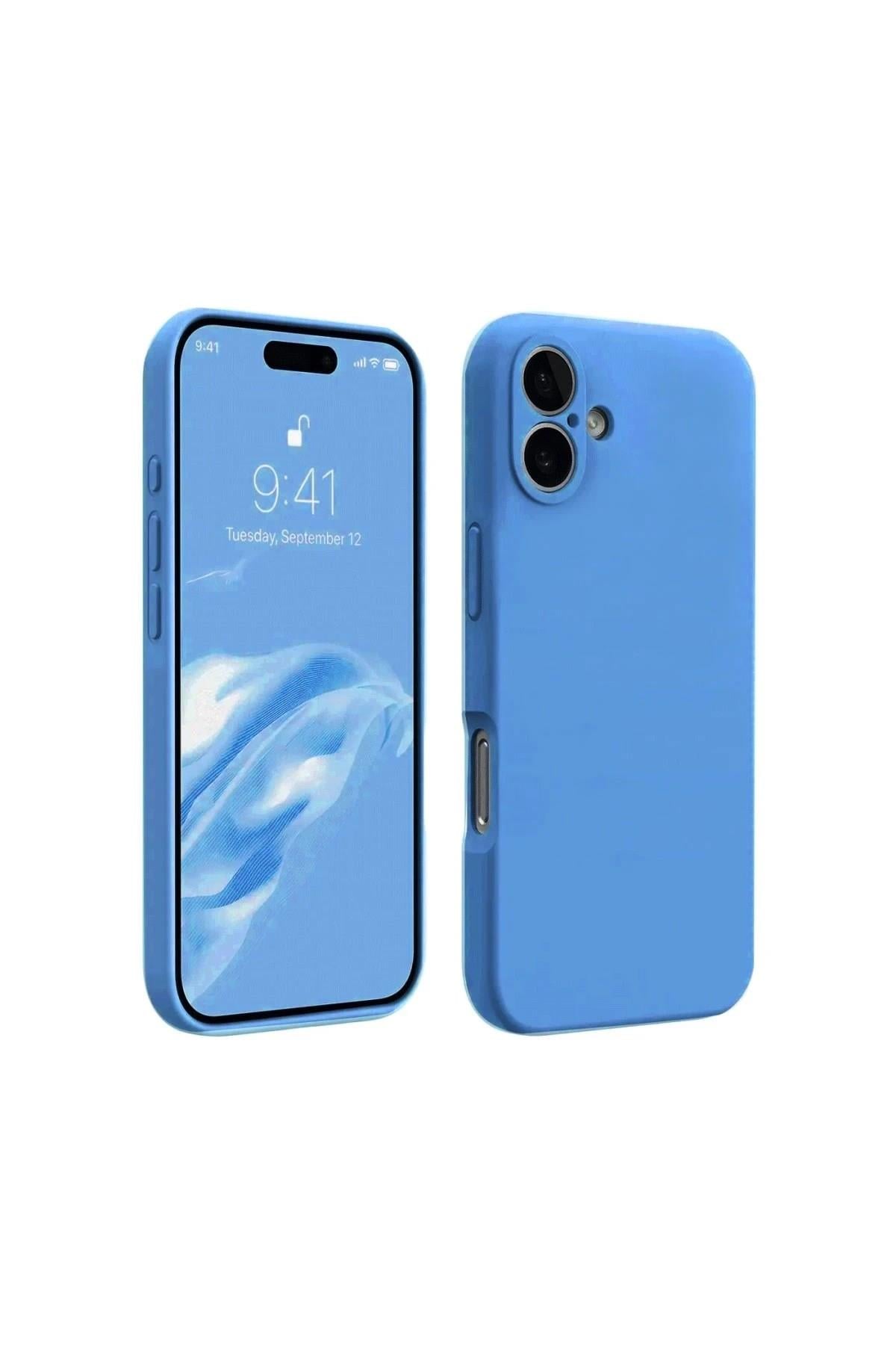 Mey İthalat®  iPhone 16 Plus Kılıf First Silikon - Mavi