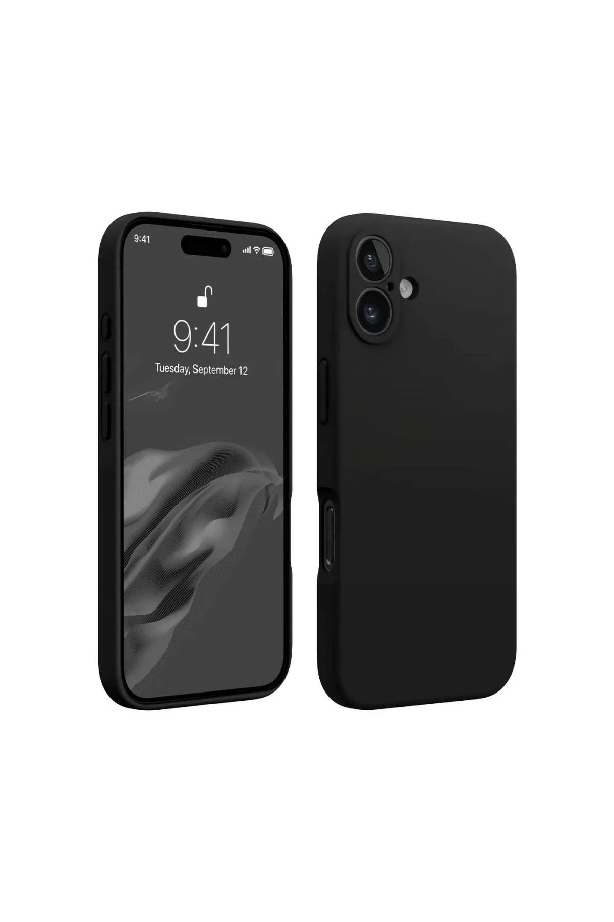 Mey İthalat®  iPhone 16 Plus Kılıf First Silikon - Siyah