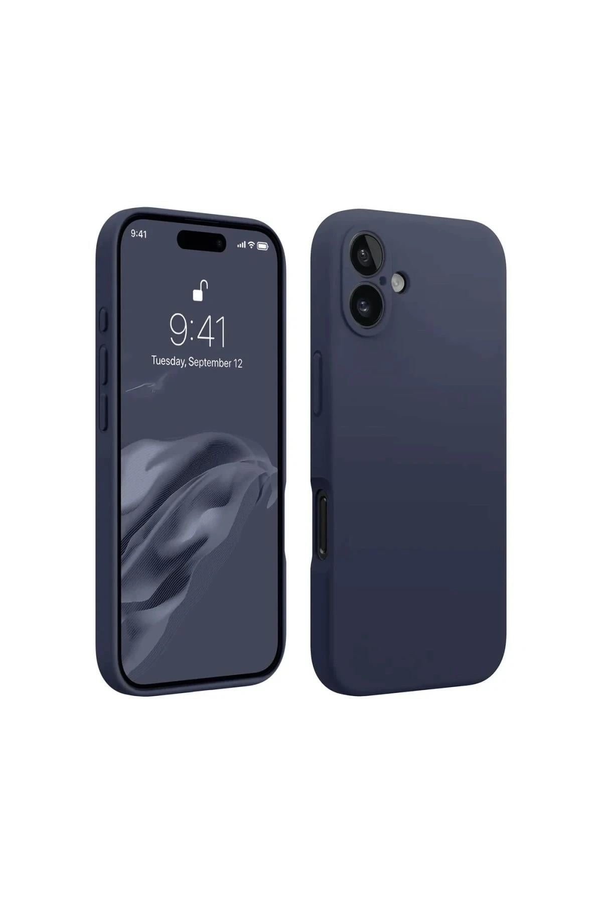Mey İthalat®  iPhone 16 Plus Kılıf First Silikon - Lacivert