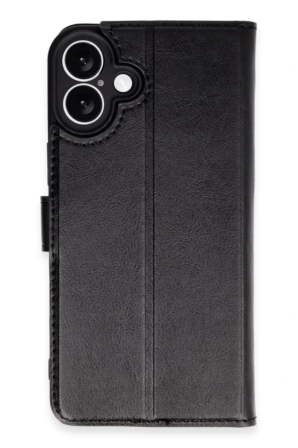 Mey İthalat®  iPhone 16 Plus Kılıf Trend S Plus Kapaklı Kılıf - Siyah