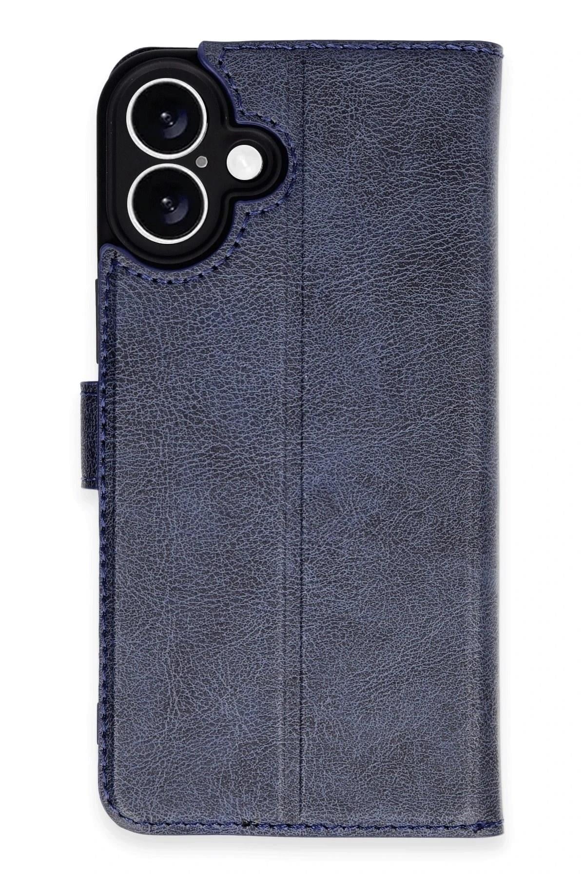 Mey İthalat®  iPhone 16 Plus Kılıf Trend S Plus Kapaklı Kılıf - Lacivert