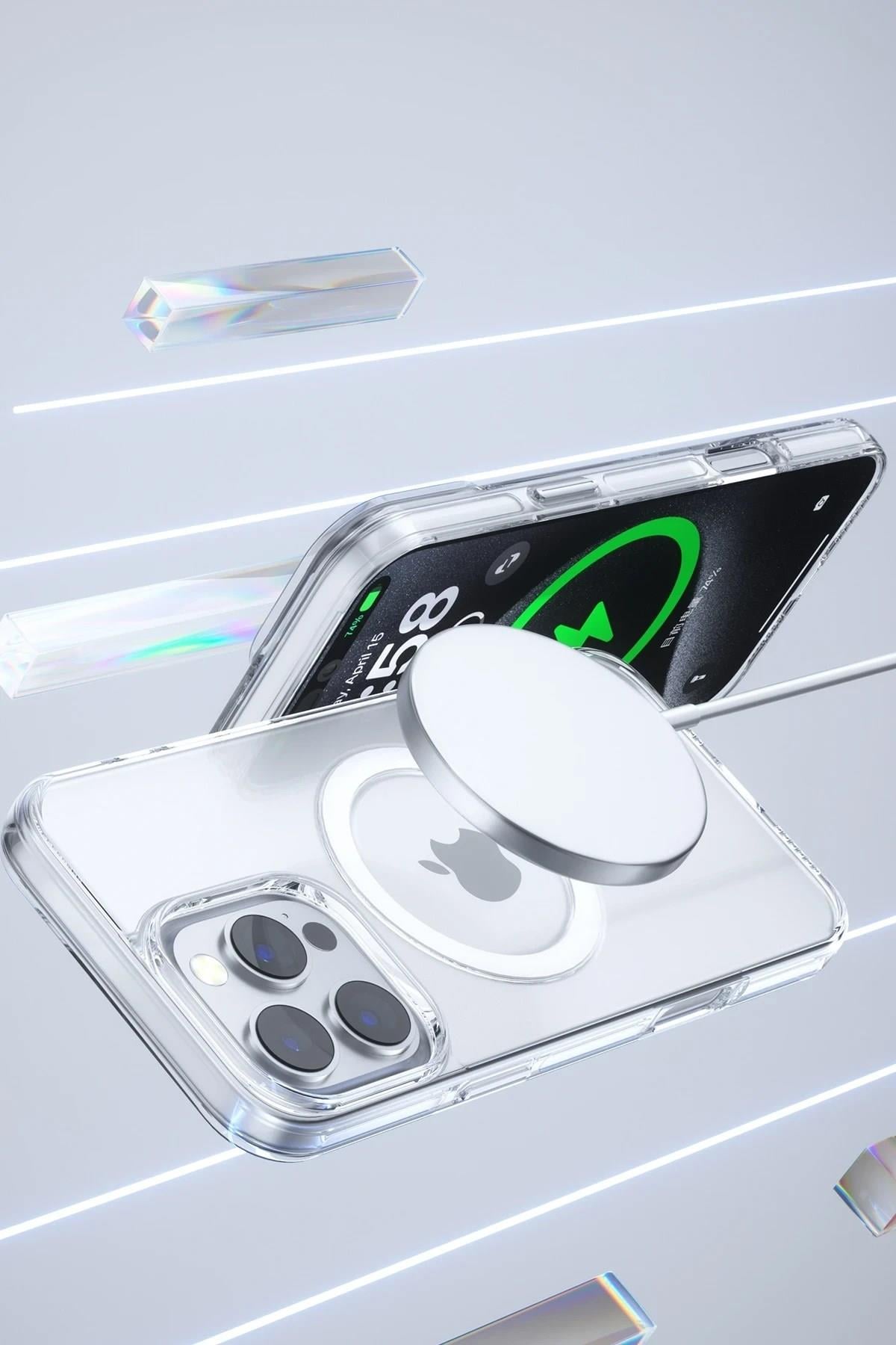 Mey İthalat®  iPhone 16 Pro Gleam PC Sert Magsafe Kılıf - Kahverengi