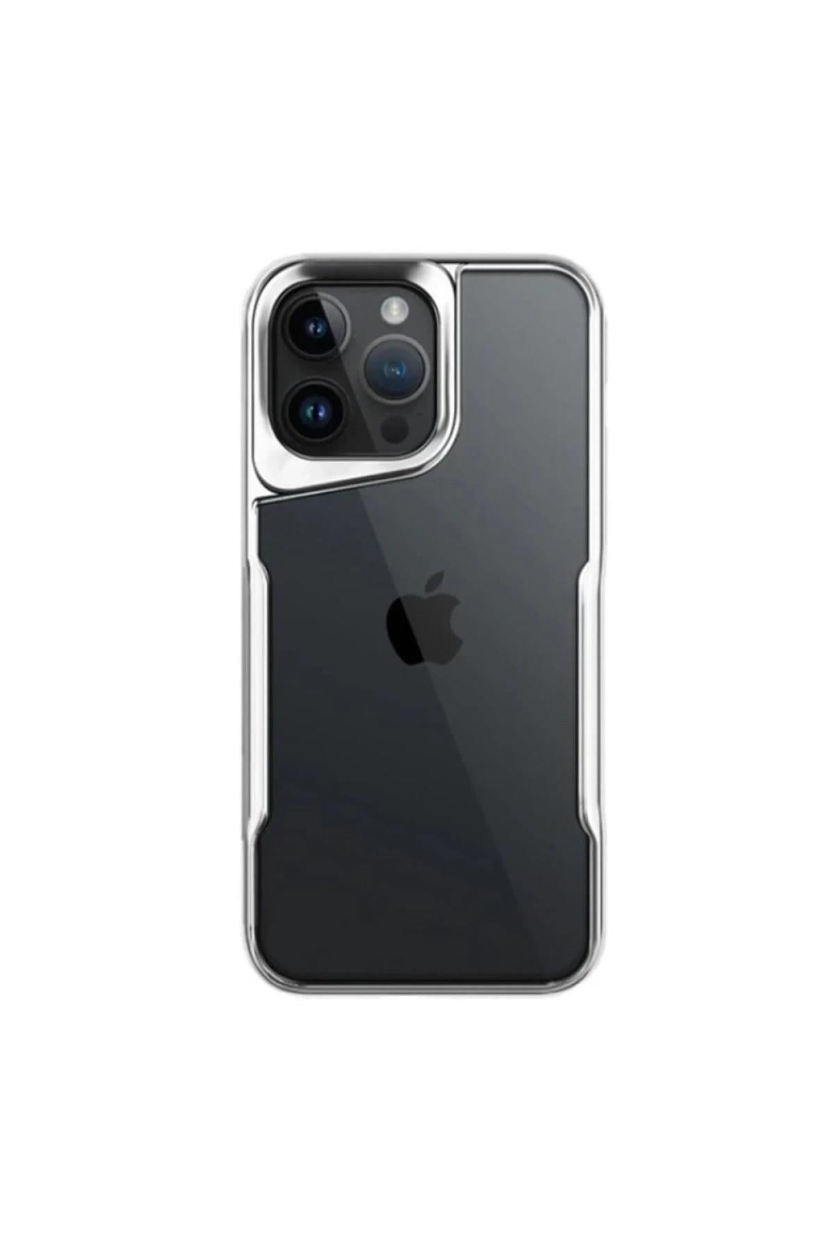 Mey İthalat®  iPhone 16 Pro Kılıf Boyi Silikon Kapak - Gümüş