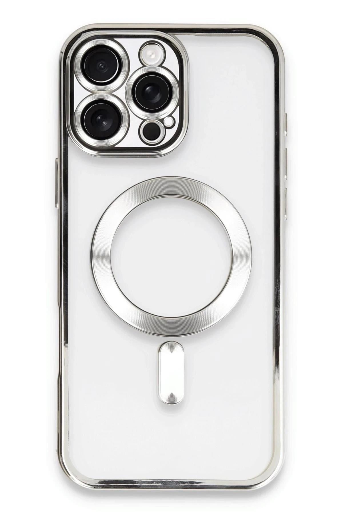 Mey İthalat®  iPhone 16 Pro Kılıf Kross Magneticsafe Kapak - Gümüş