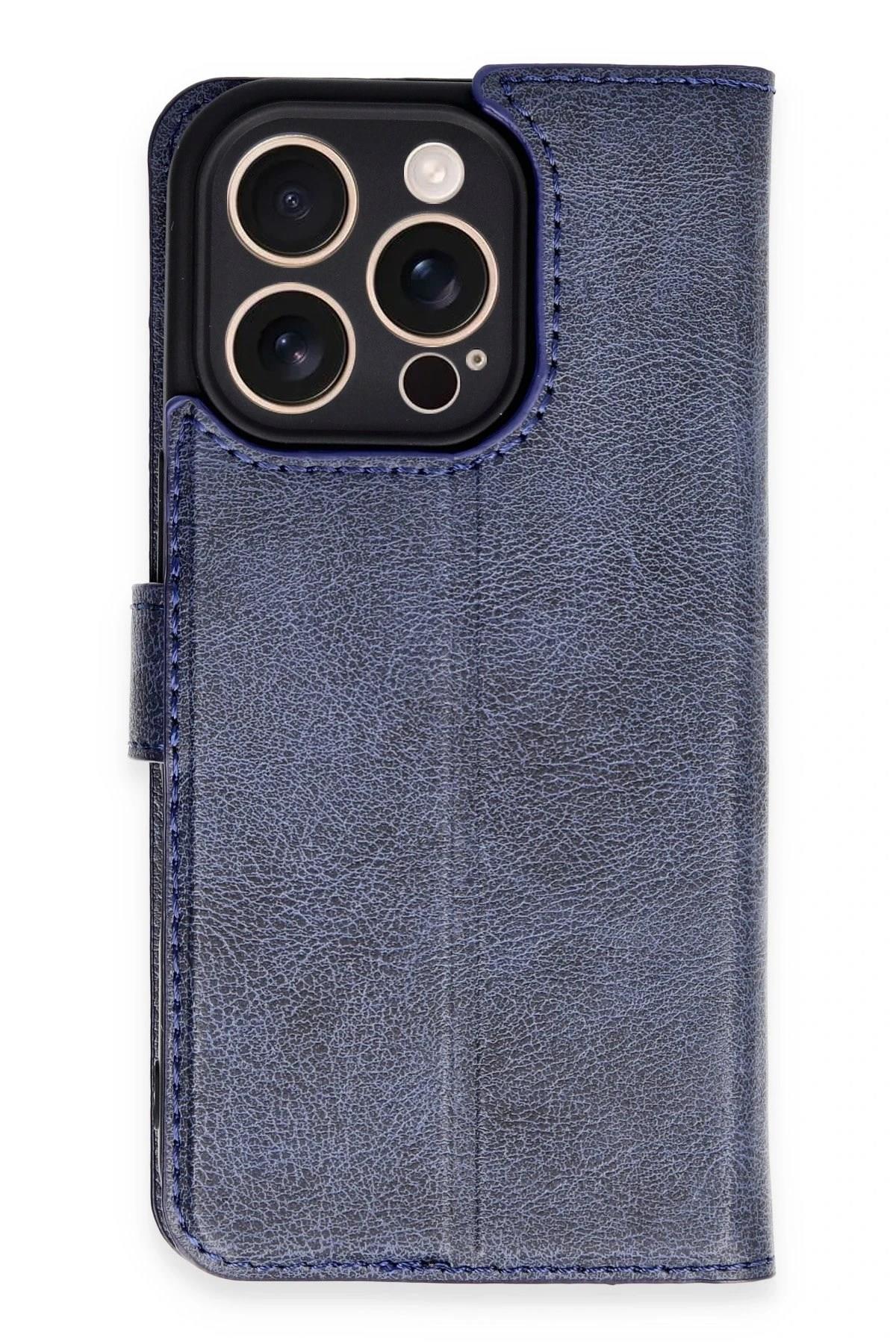 Mey İthalat®  iPhone 16 Pro Kılıf Trend S Plus Kapaklı Kılıf - Lacivert