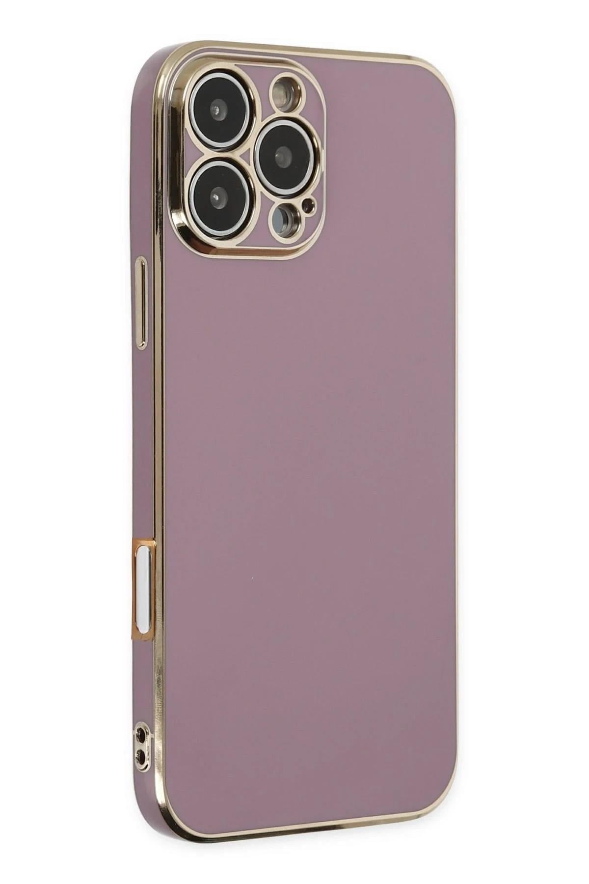 Mey İthalat®  iPhone 16 Pro Kılıf Volet Silikon - Mor