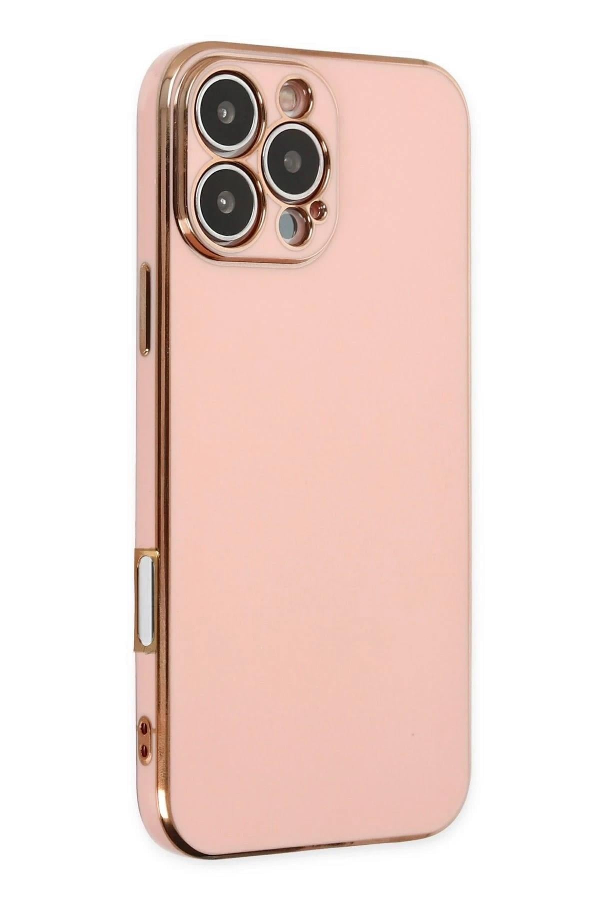 Mey İthalat®  iPhone 16 Pro Kılıf Volet Silikon - Pembe