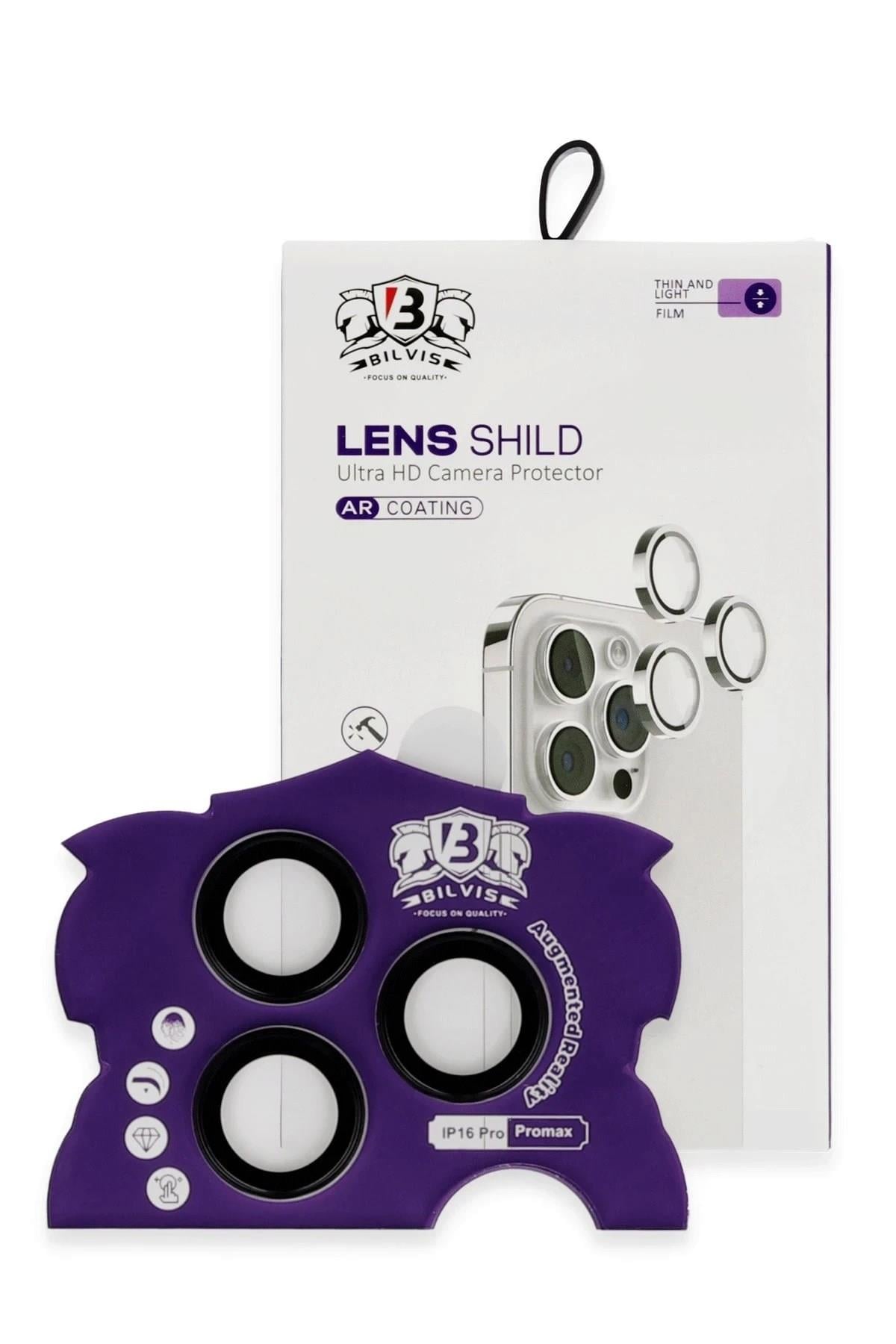 Mey İthalat®  iPhone 16 Pro Max Bilvis Titan Kamera Lens - Siyah