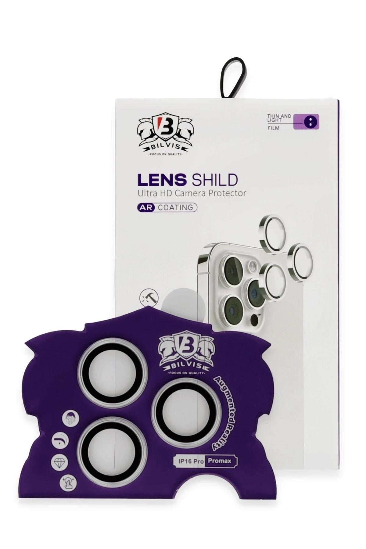 Mey İthalat®  iPhone 16 Pro Max Bilvis Titan Kamera Lens - Gümüş